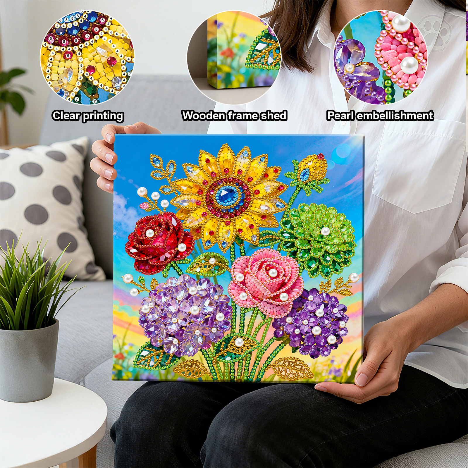 🔥 Final Day Sale:🌻Framed Sunflower - Pearls Painting Kit
