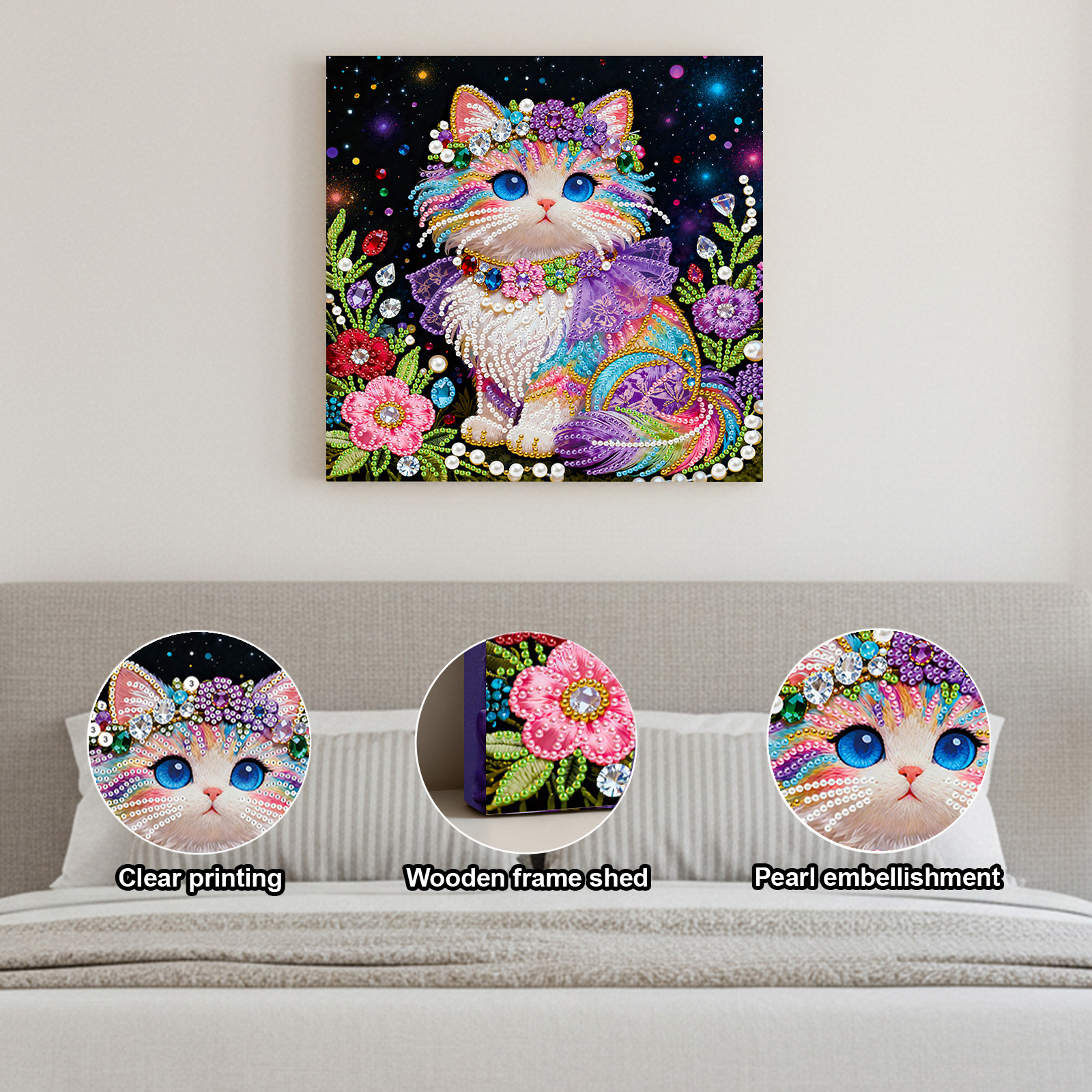 🔥 Final Day Sale:🐱Framed Cat - Pearls Painting Kit