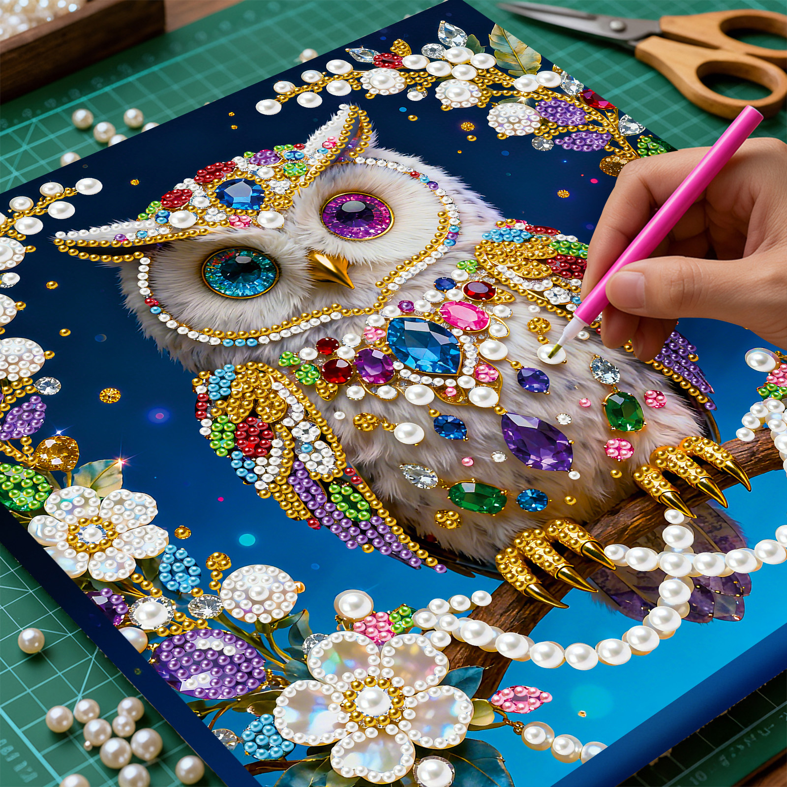 🔥 Final Day Sale:🦉Framed Owl - Pearls Painting Kit