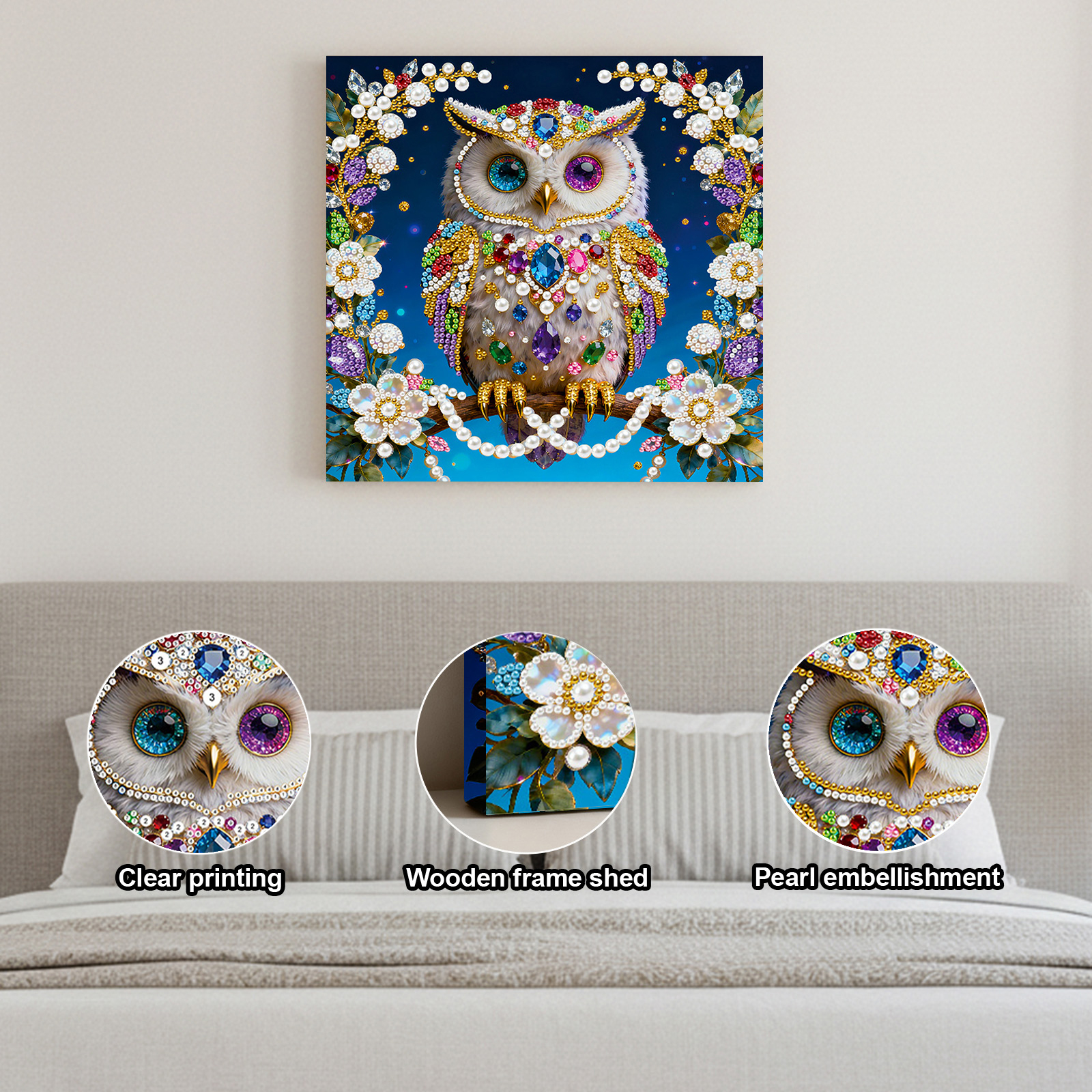 🔥 Final Day Sale:🦉Framed Owl - Pearls Painting Kit