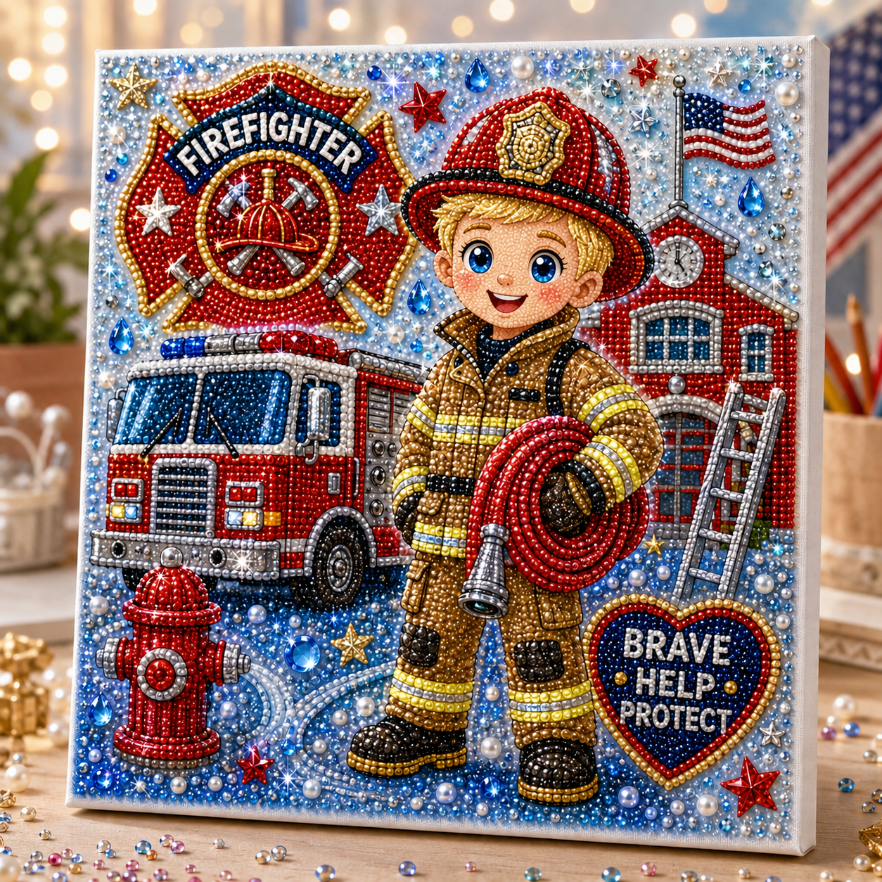 🖼️Career Dreams Pearl Bead Art Kit, DIY Creative Handmade Craft Kit for Kids Beginners