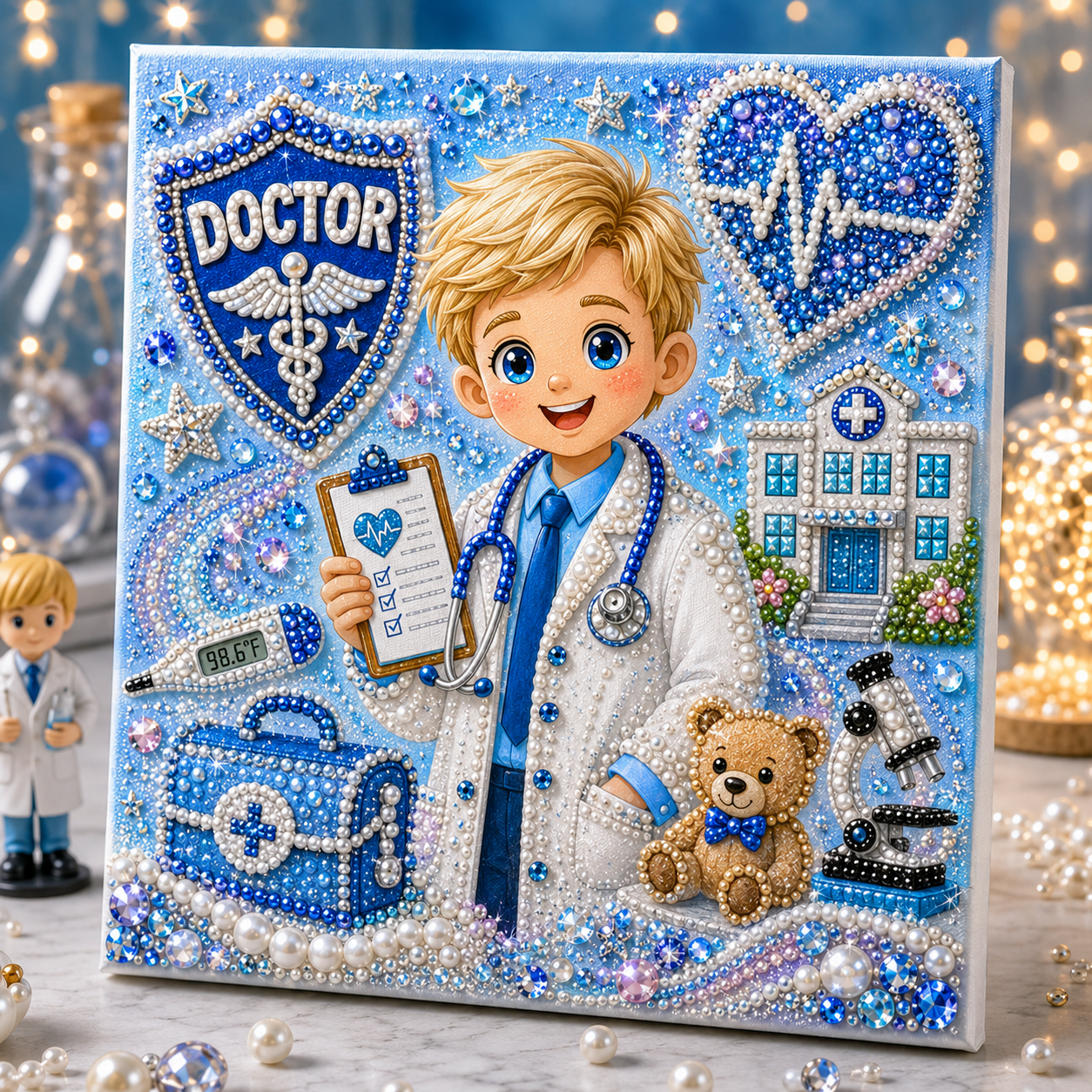 🖼️Career Dreams Pearl Bead Art Kit, DIY Creative Handmade Craft Kit for Kids Beginners