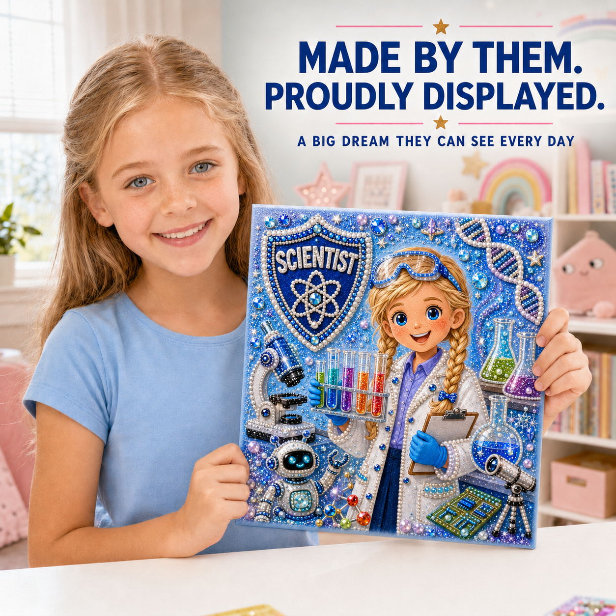 🖼️Career Dreams Pearl Bead Art Kit, DIY Creative Handmade Craft Kit for Kids Beginners