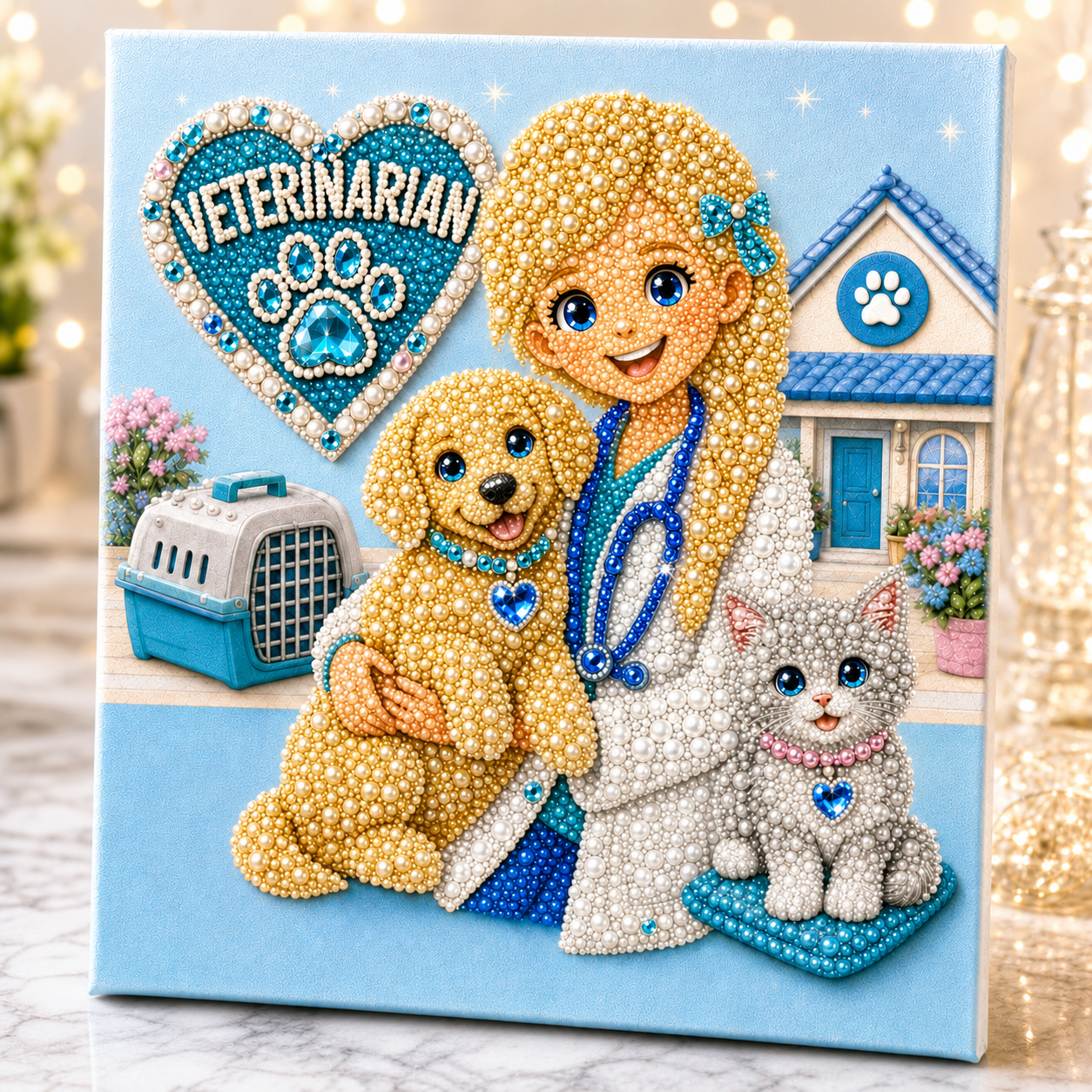🖼️Career Dreams Pearl Bead Art Kit, DIY Creative Handmade Craft Kit for Kids Beginners