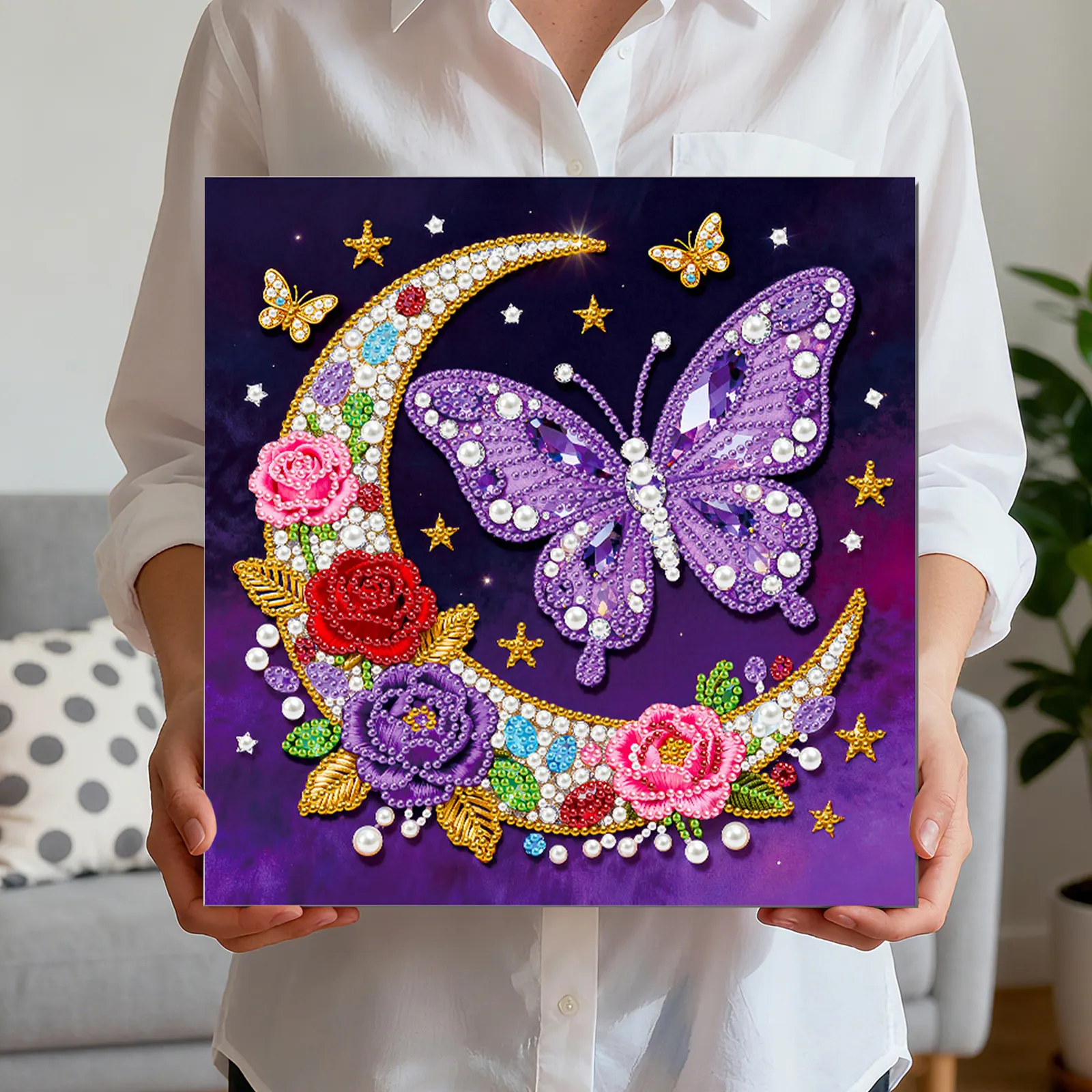 🔥 Final Day Sale:🦋Framed Moon Butterfly - Pearls Painting Kit