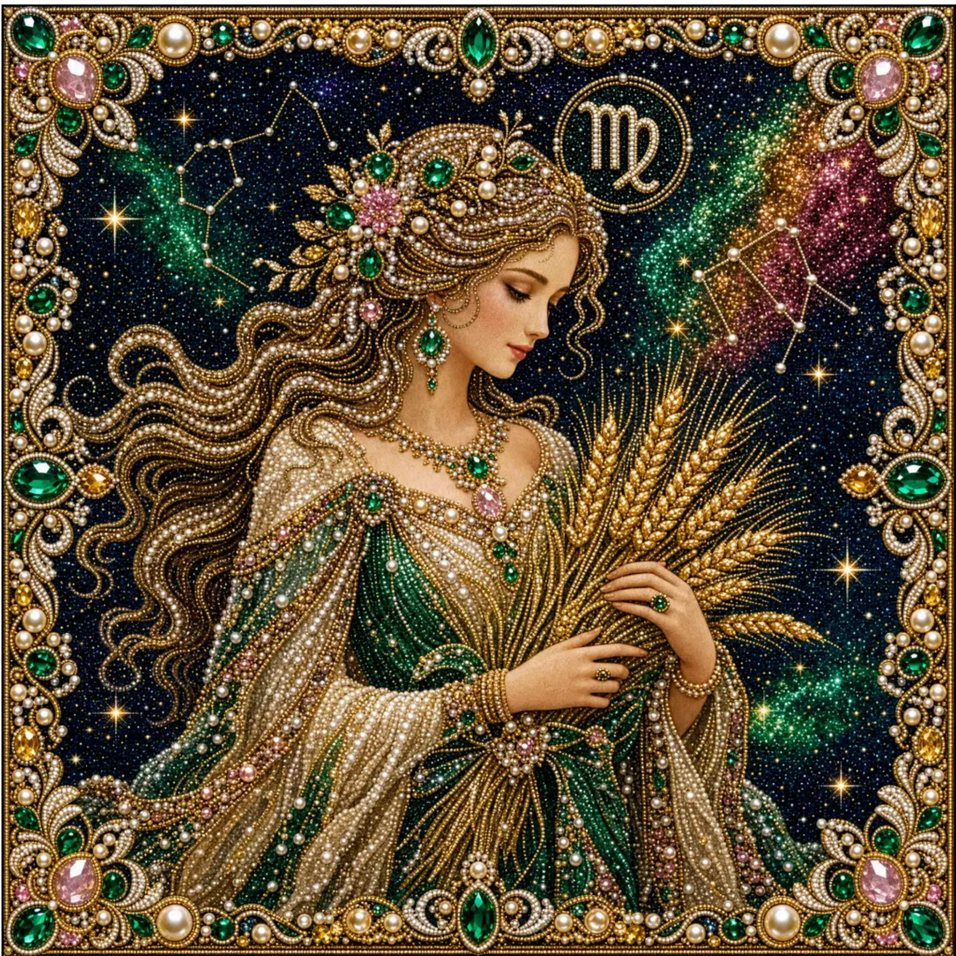 ♍️Framed Virgo - Pearls Painting Kit