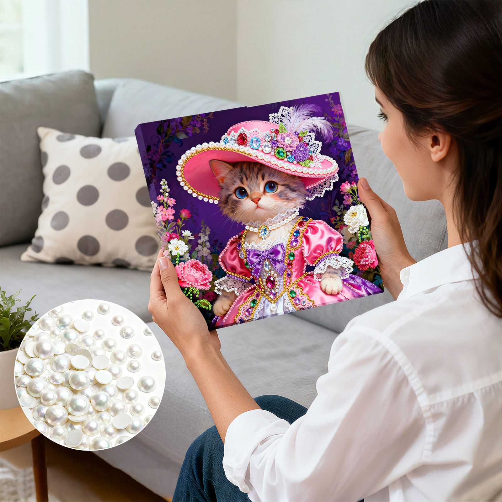 🐱Framed Cat - Pearls Painting Kit