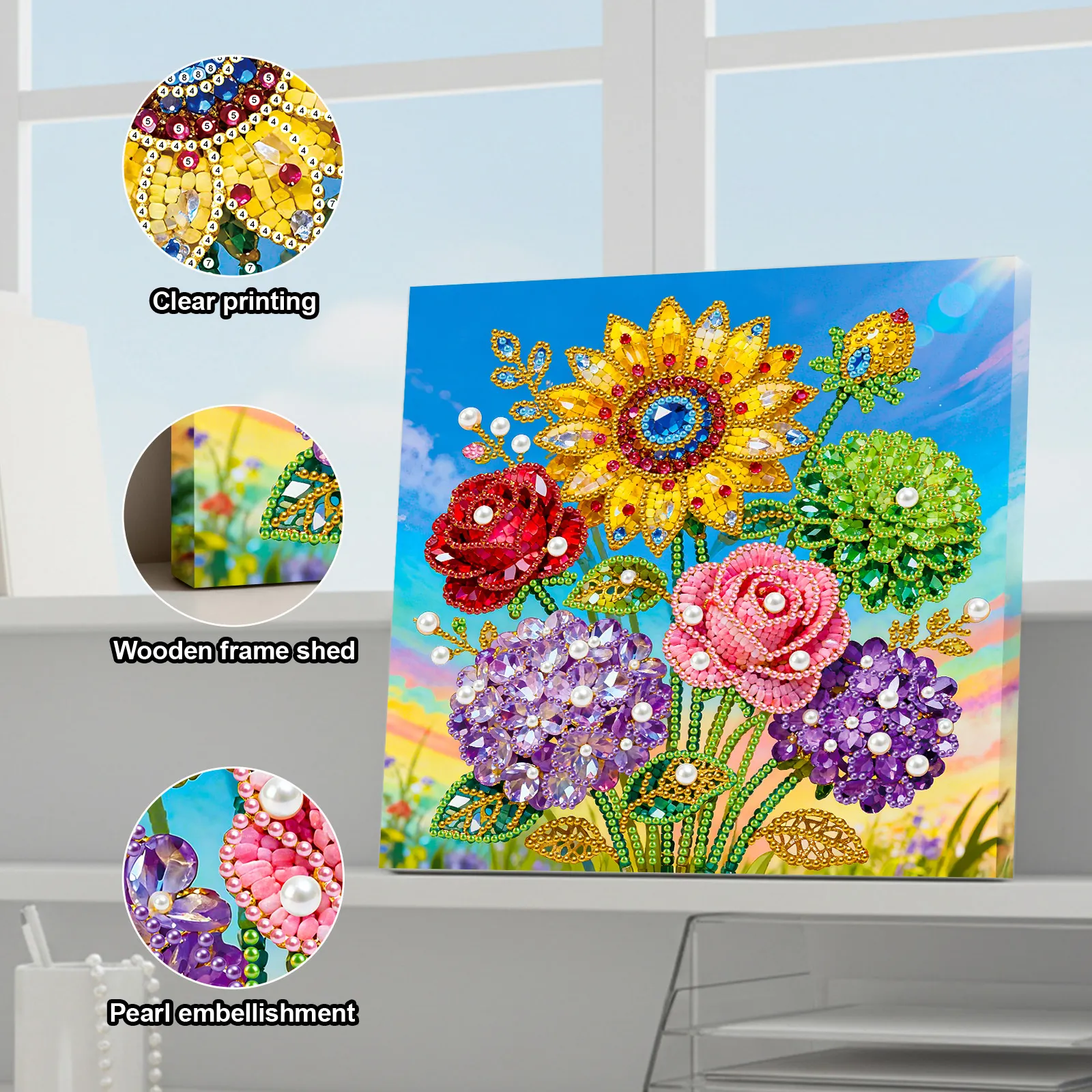 🔥 Final Day Sale:🌻Framed Sunflower - Pearls Painting Kit