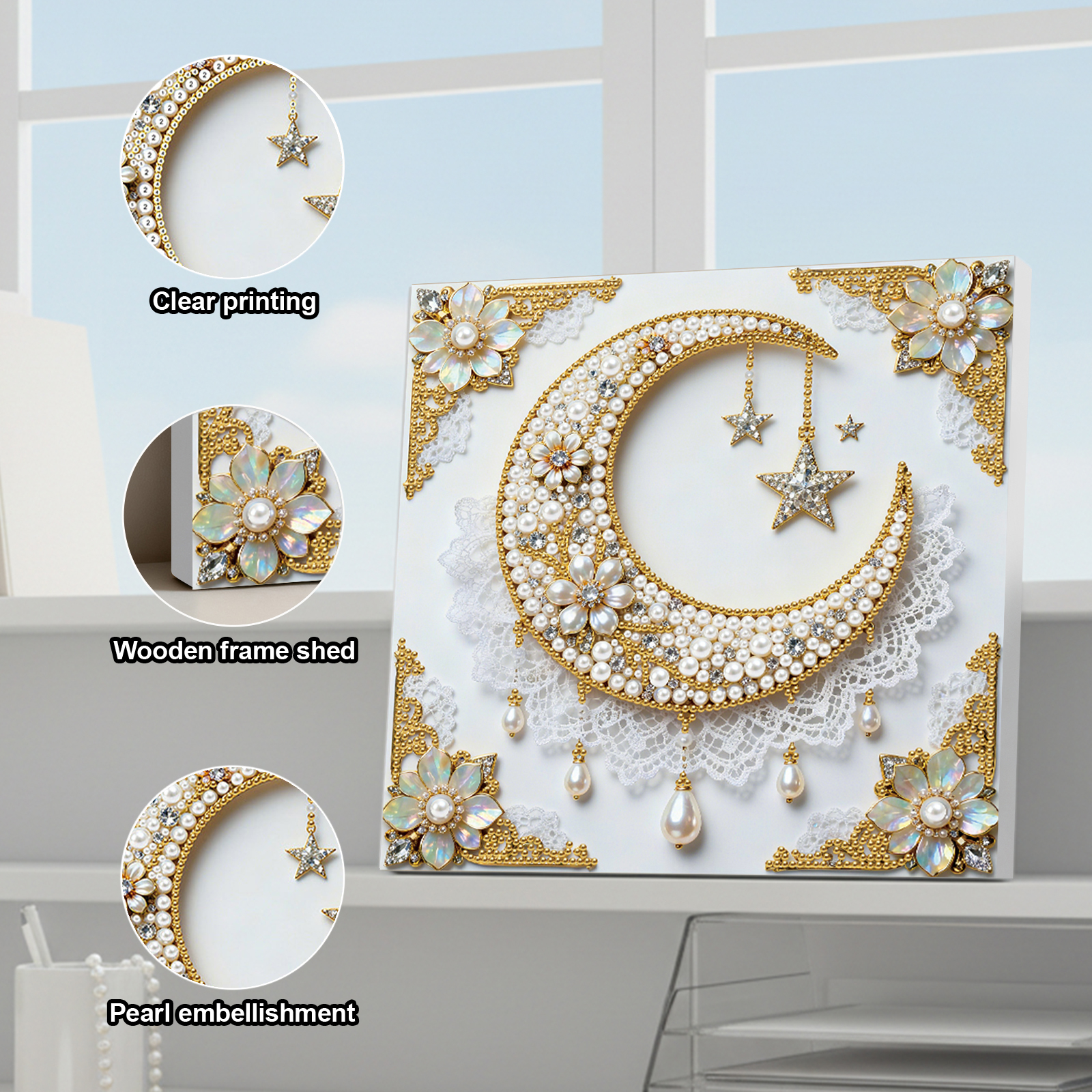 🔥 Final Day Sale:🌛Framed Stars And Moon - Pearls Painting Kit