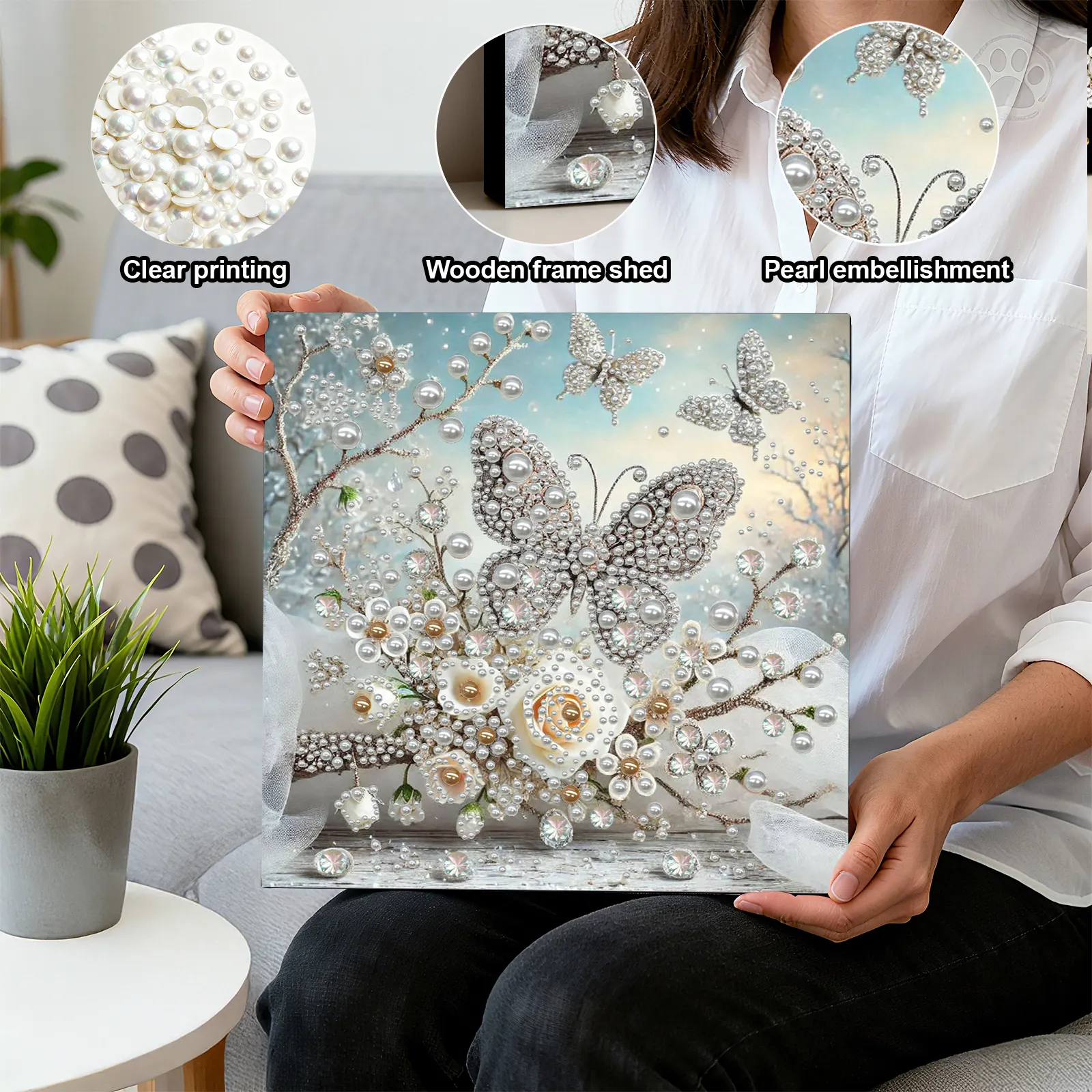 🔥 Final Day Sale:🦋Framed Butterfly - Pearls Painting Kit