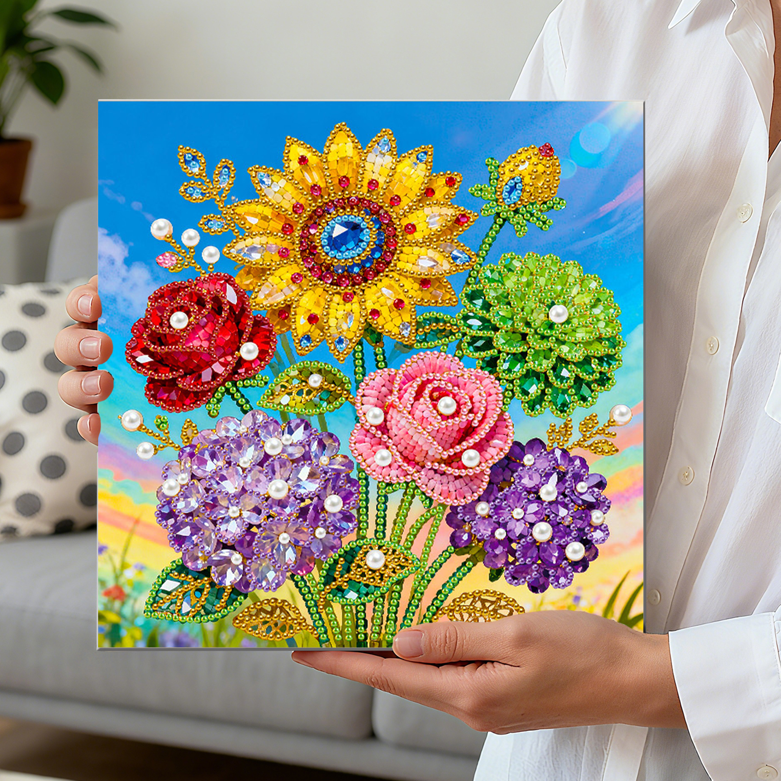 🔥 Final Day Sale:🌻Framed Sunflower - Pearls Painting Kit