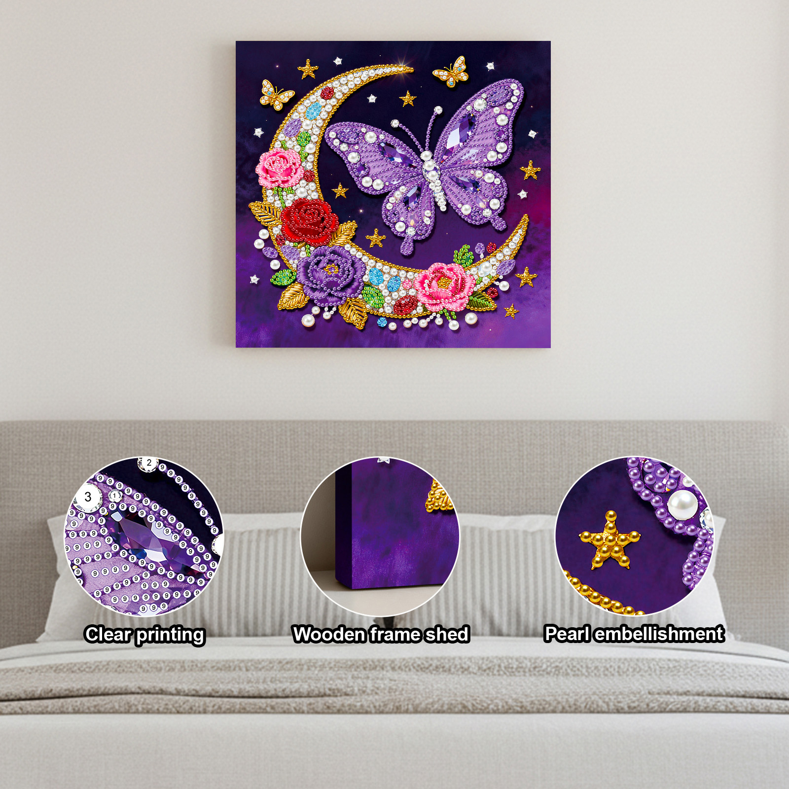 🔥 Final Day Sale:🦋Framed Moon Butterfly - Pearls Painting Kit