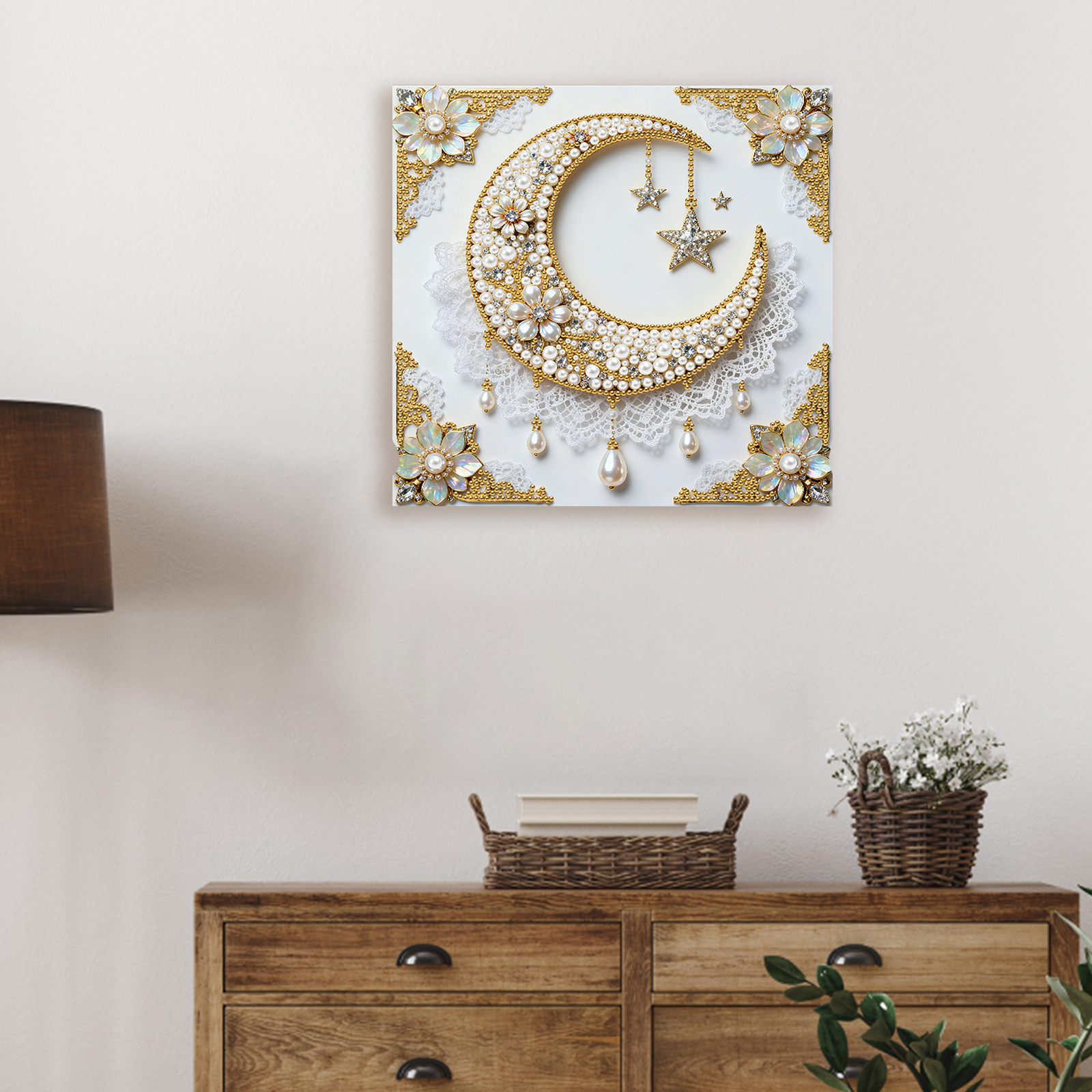 🔥 Final Day Sale:🌛Framed Stars And Moon - Pearls Painting Kit