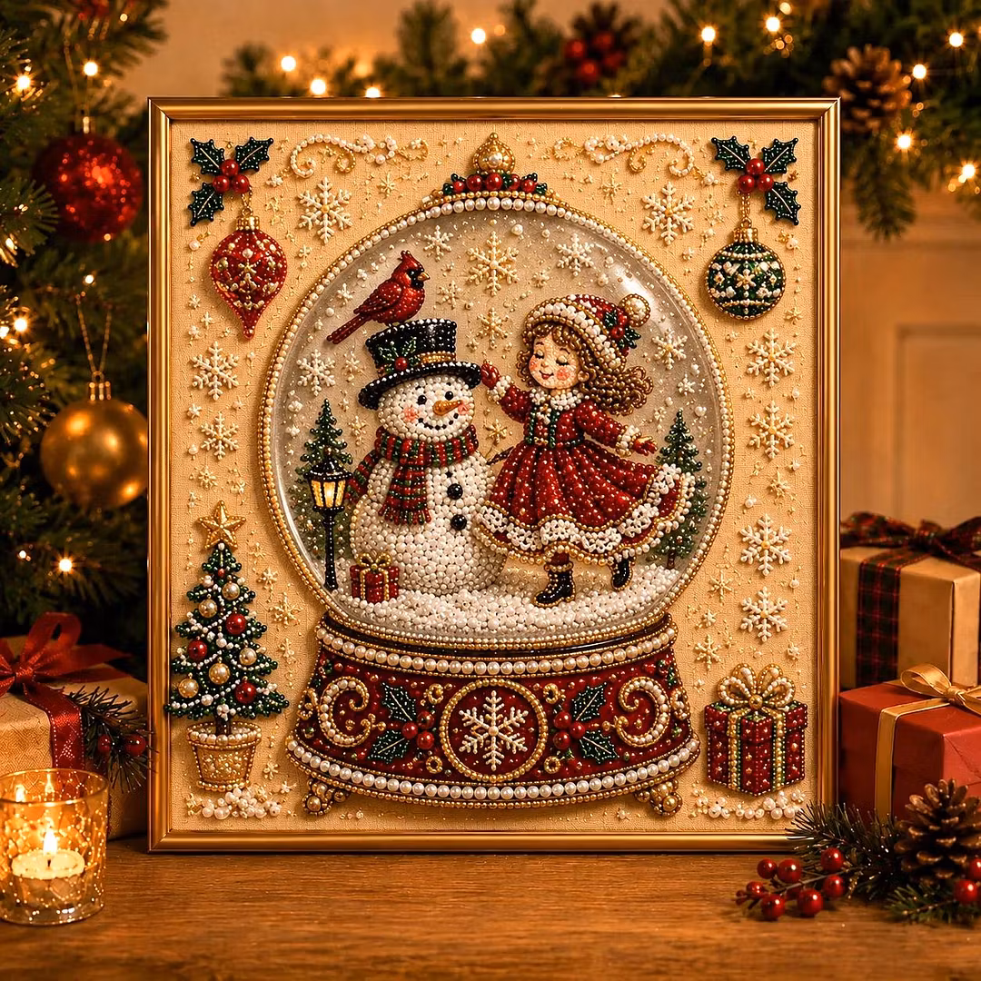 Framed Nutcracker - Pearls Painting Kit DIY Christmas Diamond Painting Pearl Dot Crafts 20x20CM