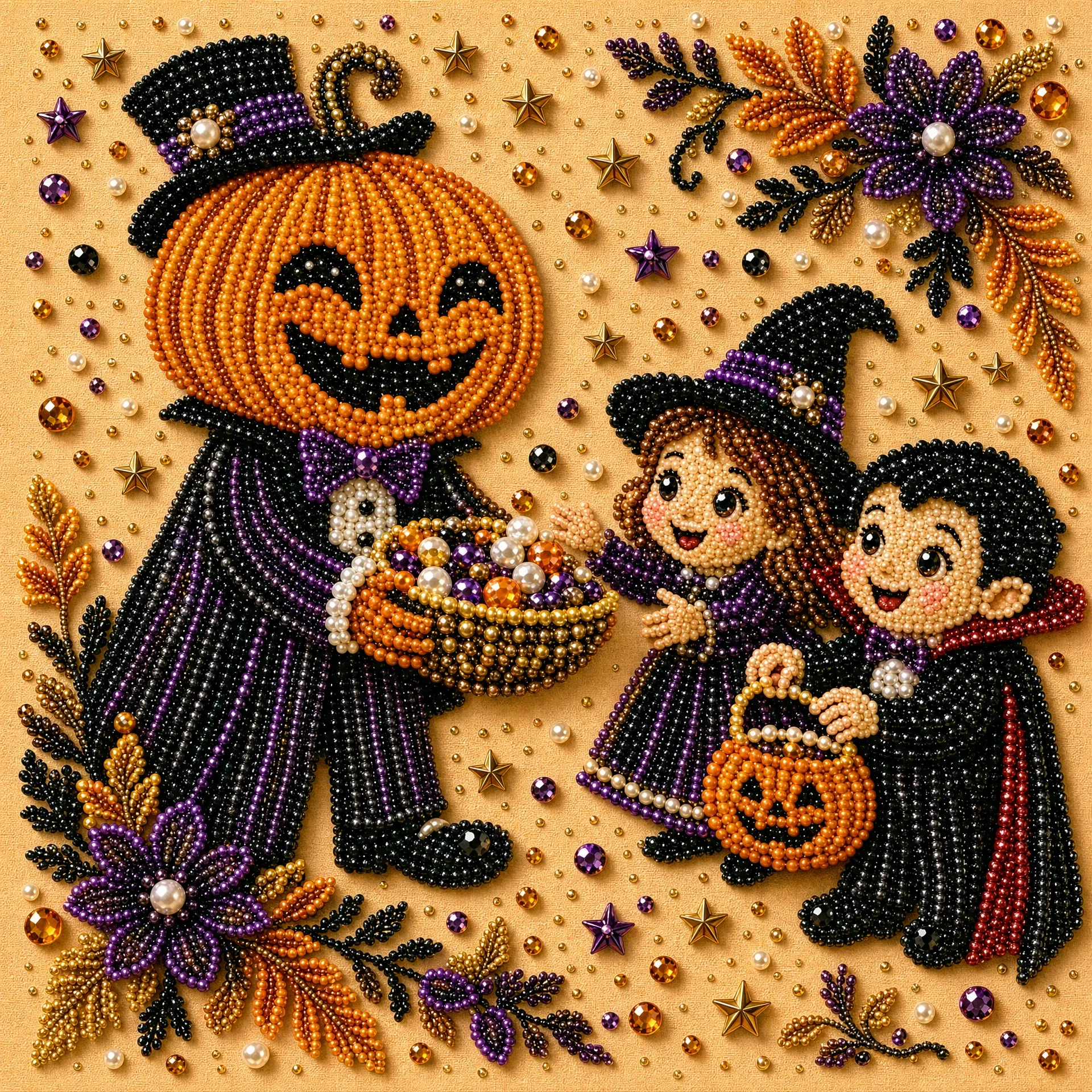 🔥 Final Day Sale:🎃Framed Pumpkin As A Gift - Pearls Painting Kit