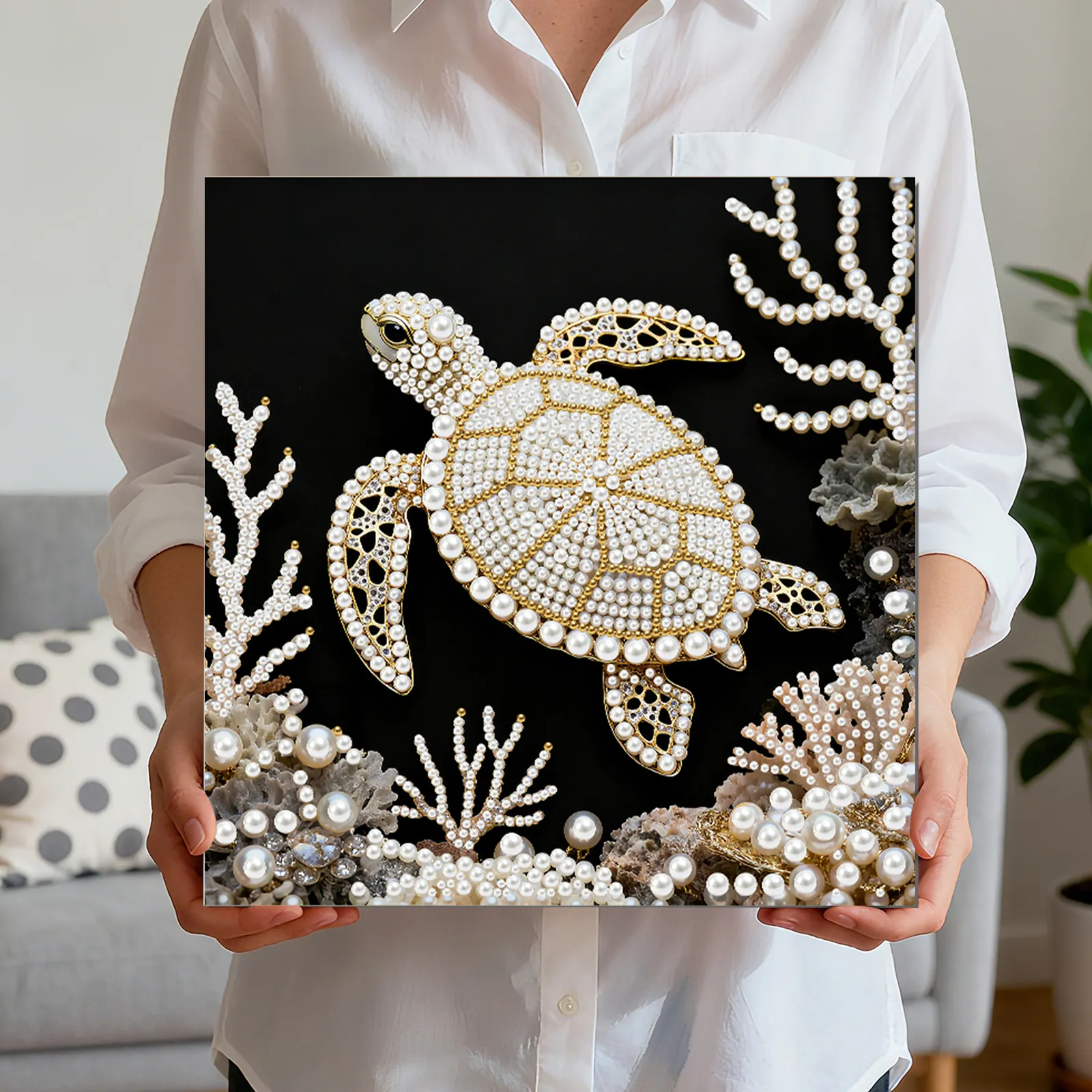 🔥 Final Day Sale:🐢Framed Sea Turtle - Pearls Painting Kit