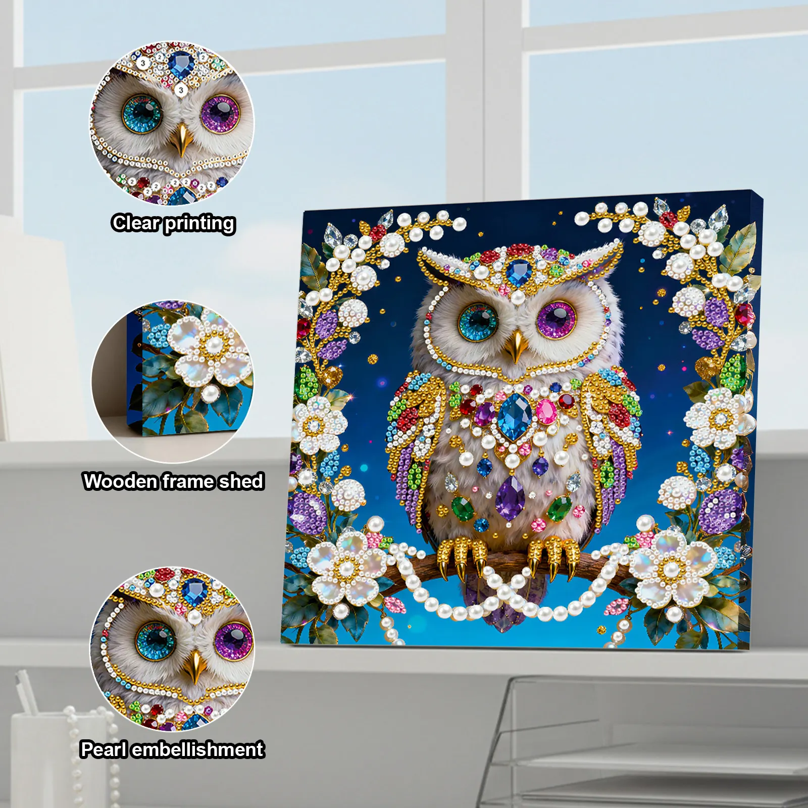 🔥 Final Day Sale:🦉Framed Owl - Pearls Painting Kit