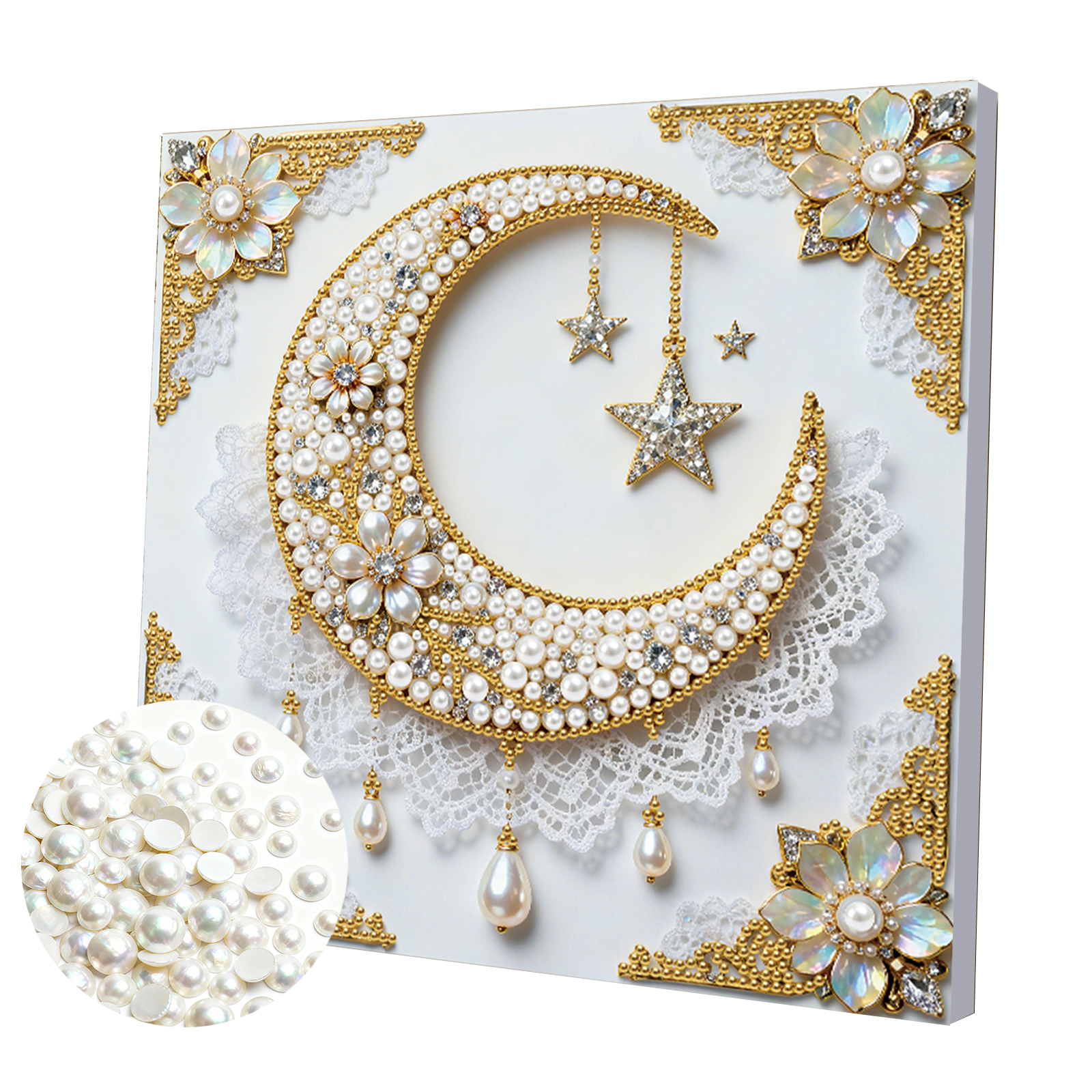 🔥 Final Day Sale:🌛Framed Stars And Moon - Pearls Painting Kit