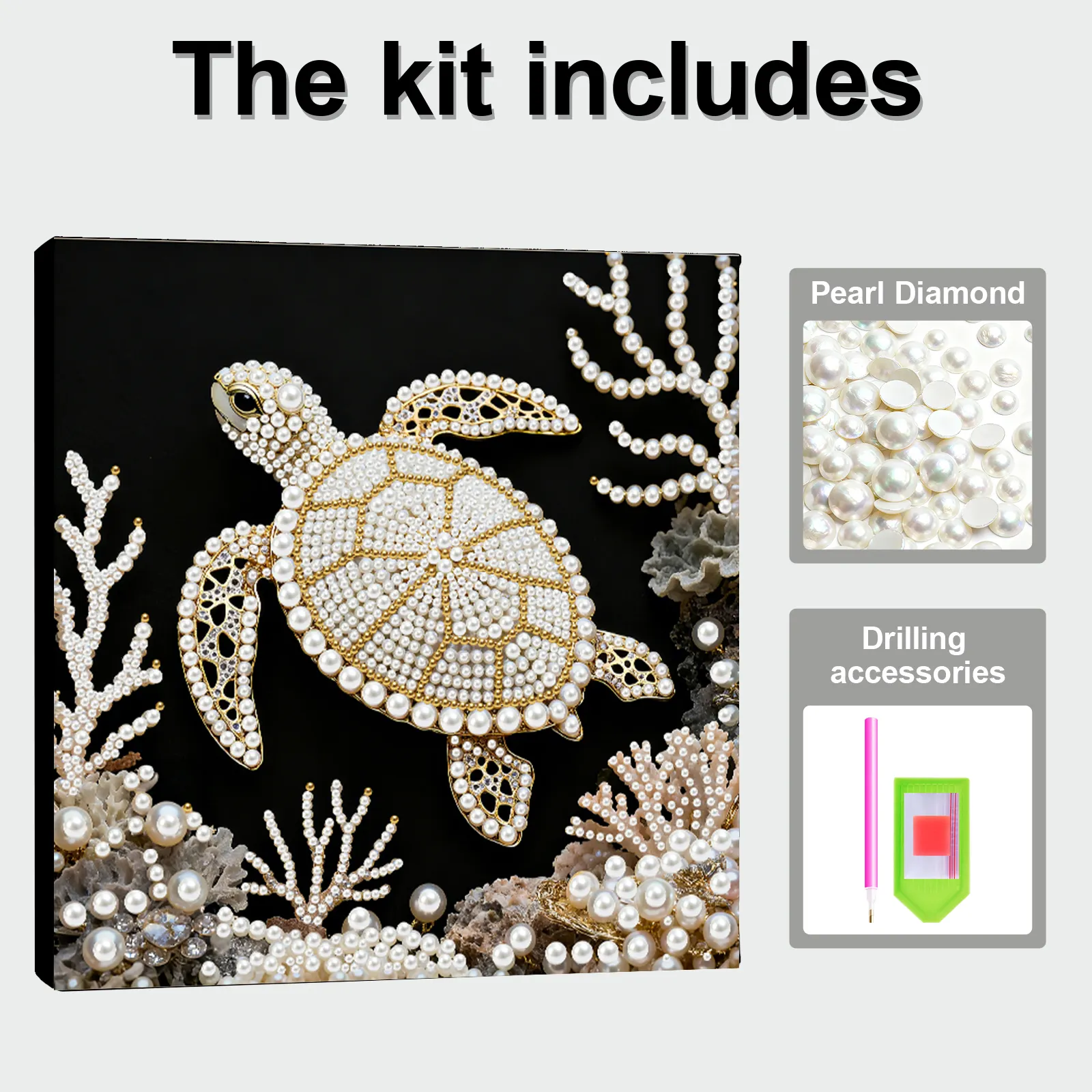 🔥 Final Day Sale:🐢Framed Sea Turtle - Pearls Painting Kit