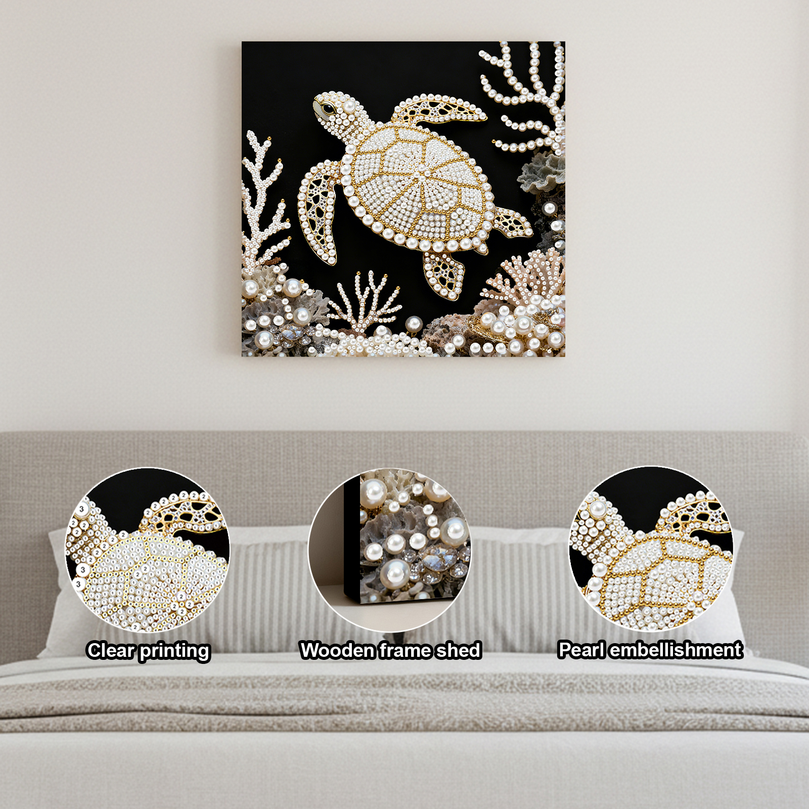 🔥 Final Day Sale:🐢Framed Sea Turtle - Pearls Painting Kit