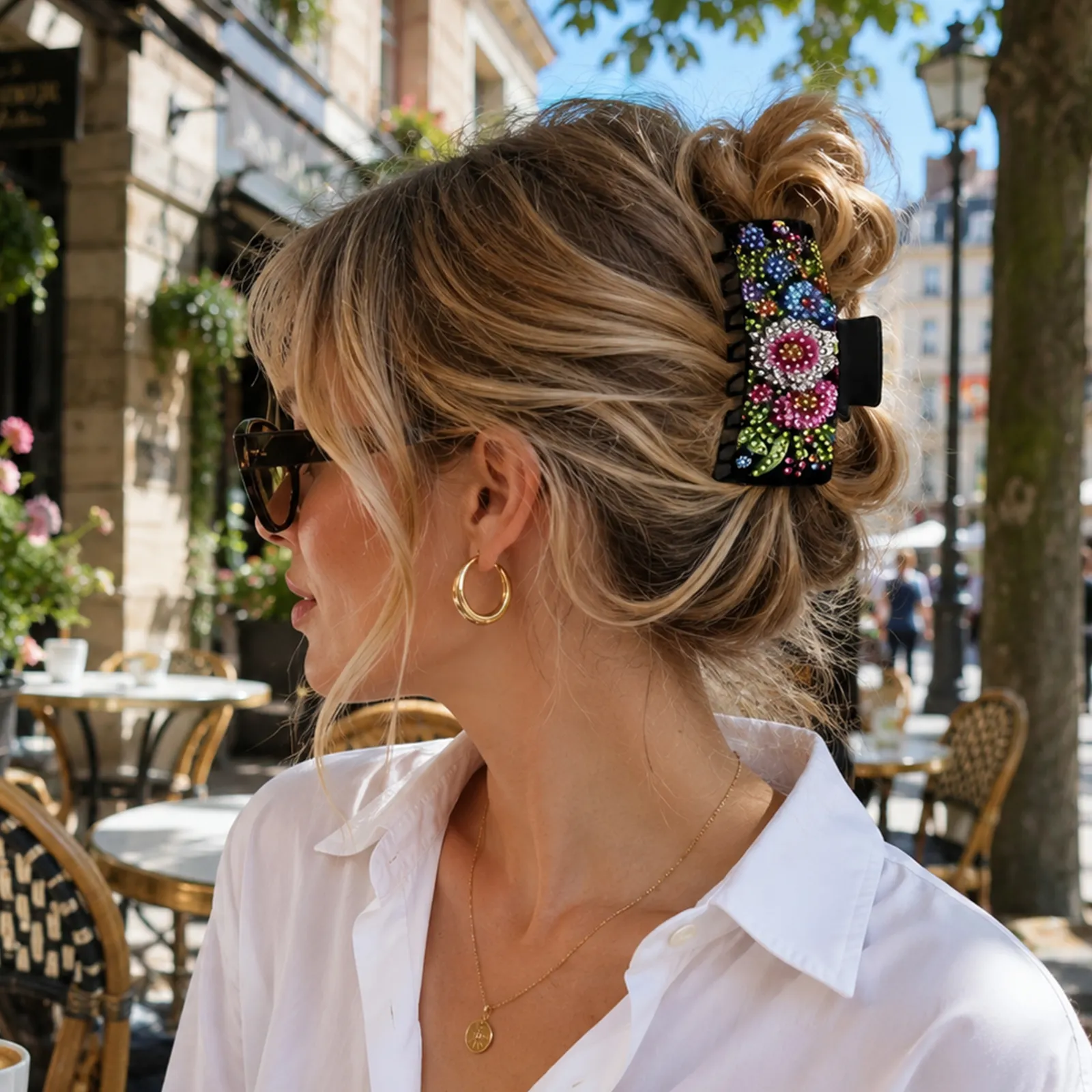 Flower DIY Diamond Painting Hair Clips, Anti-Slip Western Claw Clips for Women Girls, Beginner Handmade Hair Jewelry Accessories