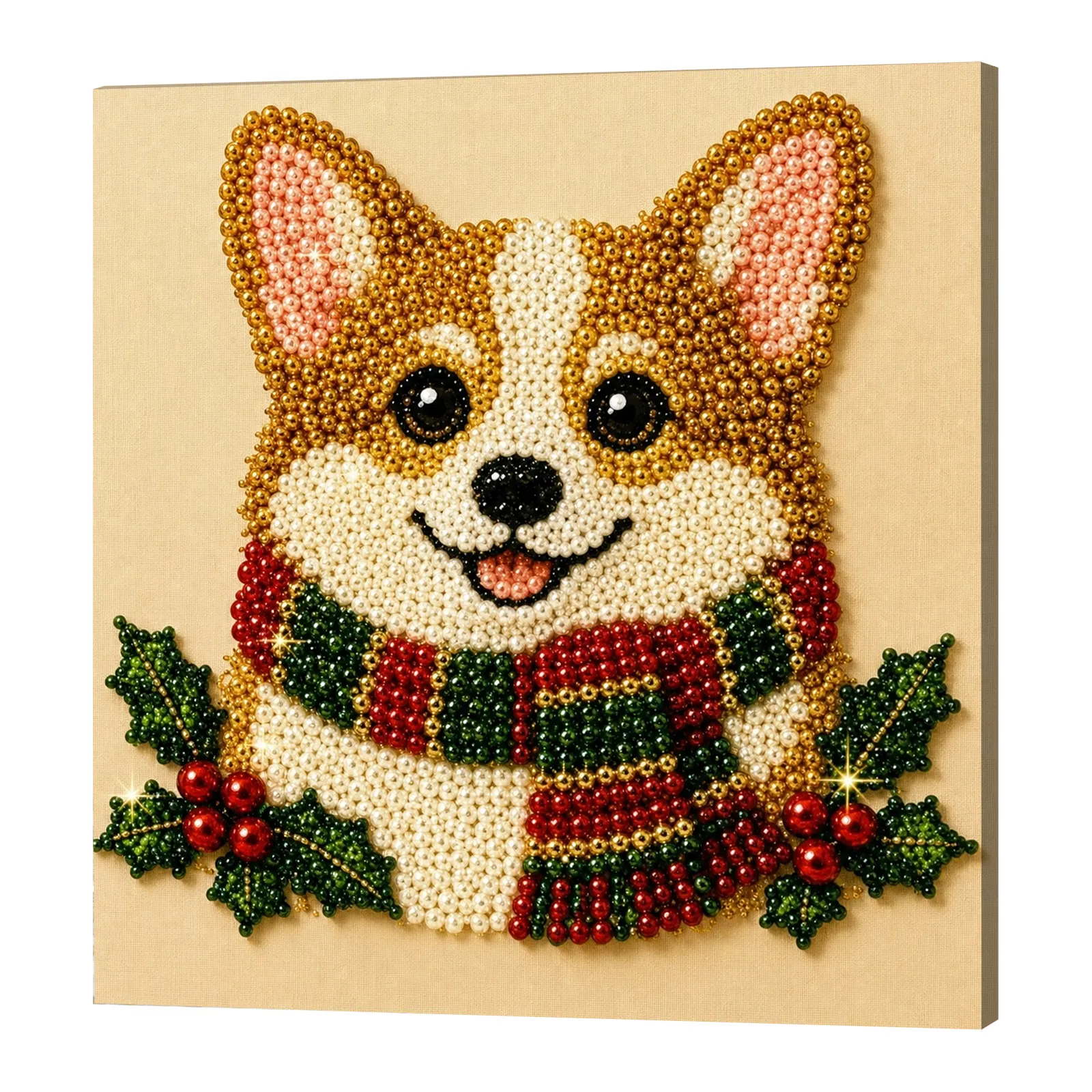 🔥 Final Day Sale:🐶Framed Christmas Corgi - Pearls Painting Kit