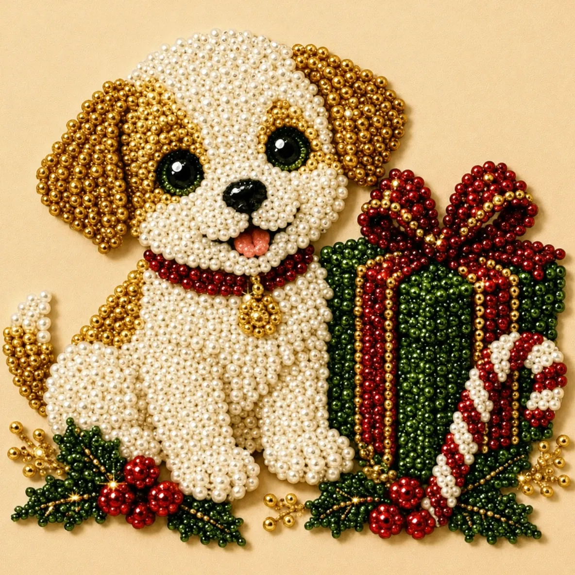 🐶Framed Christmas Gift Puppy - Pearls Painting Kit