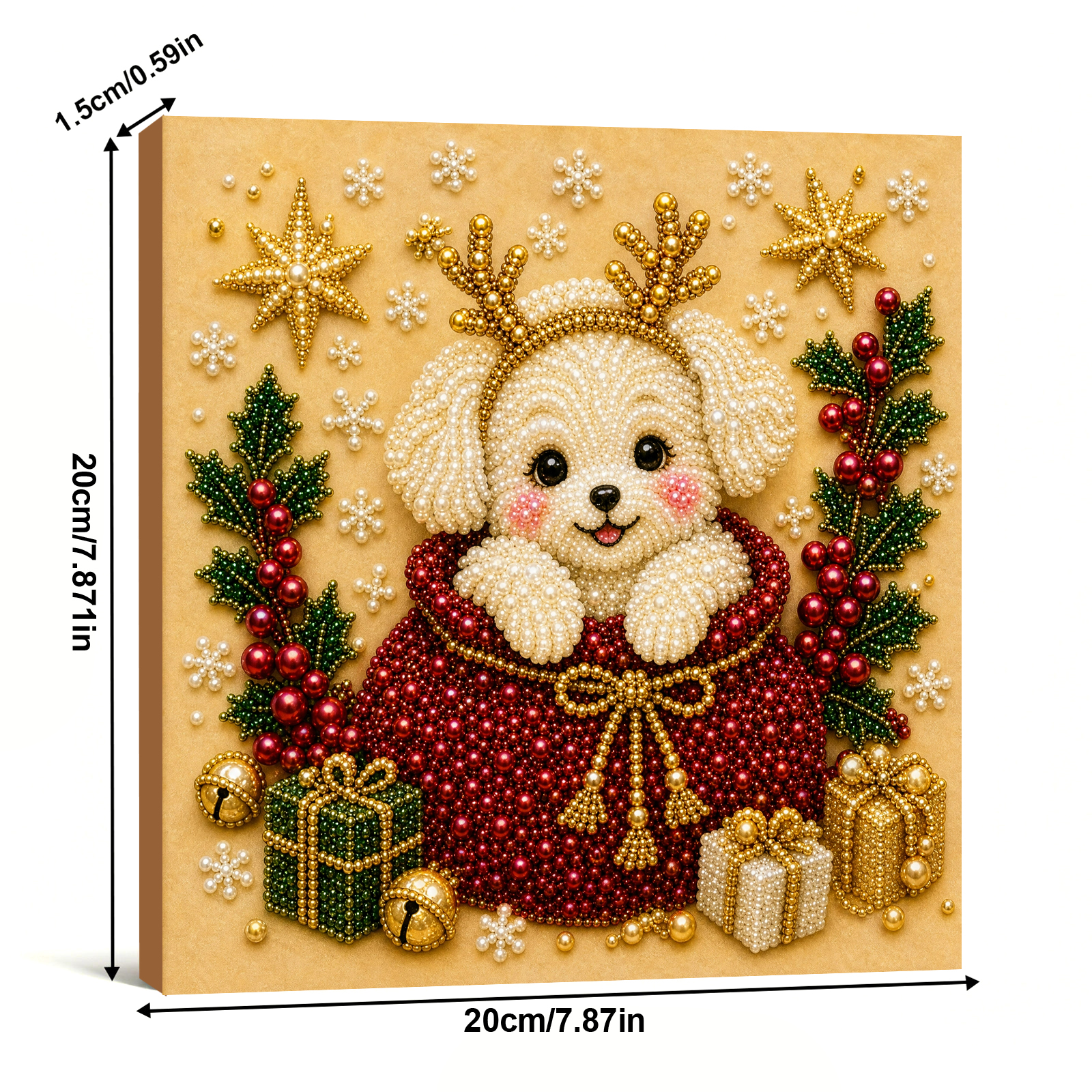🐶Framed Gift White Dog - Pearls Painting Kit