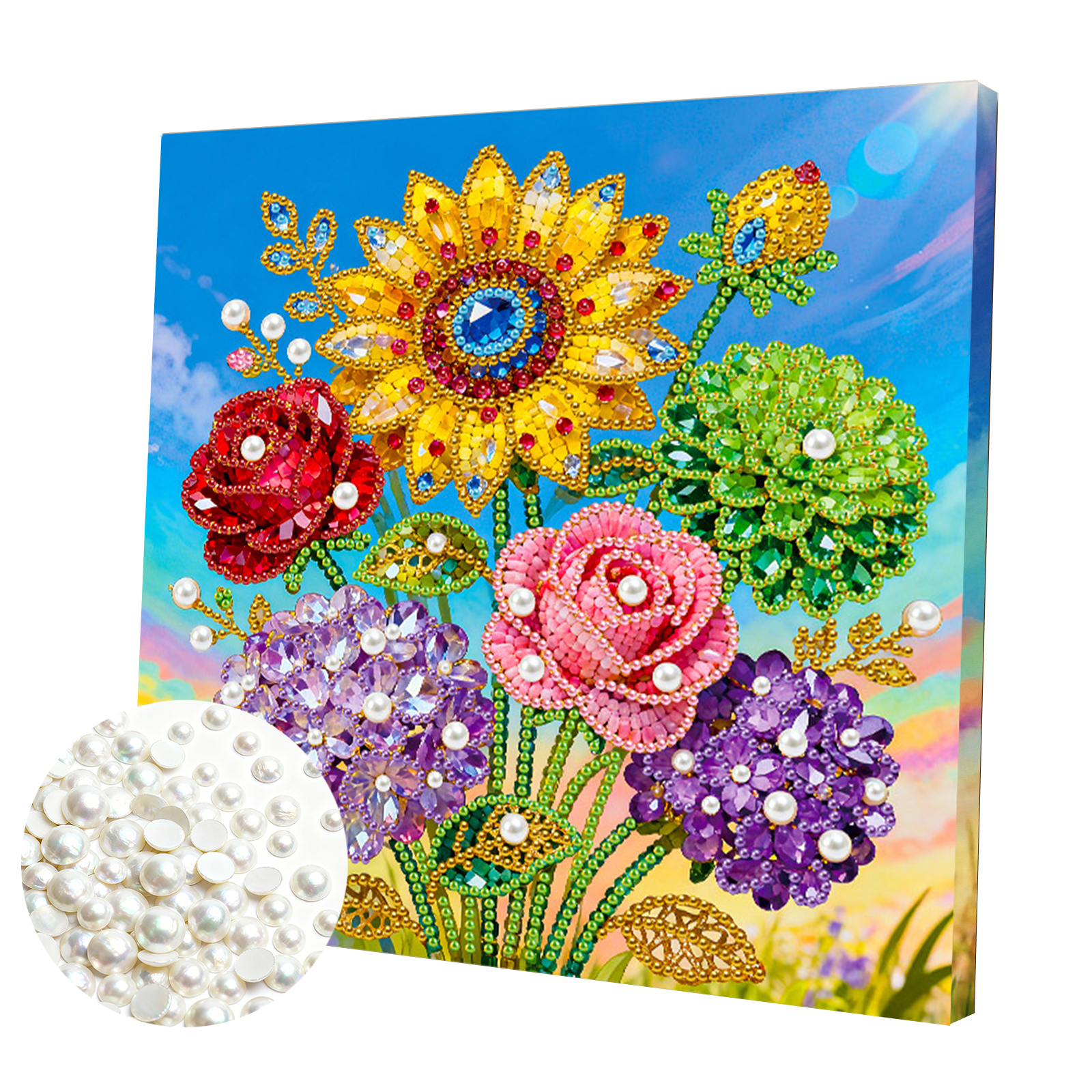 🔥 Final Day Sale:🌻Framed Sunflower - Pearls Painting Kit