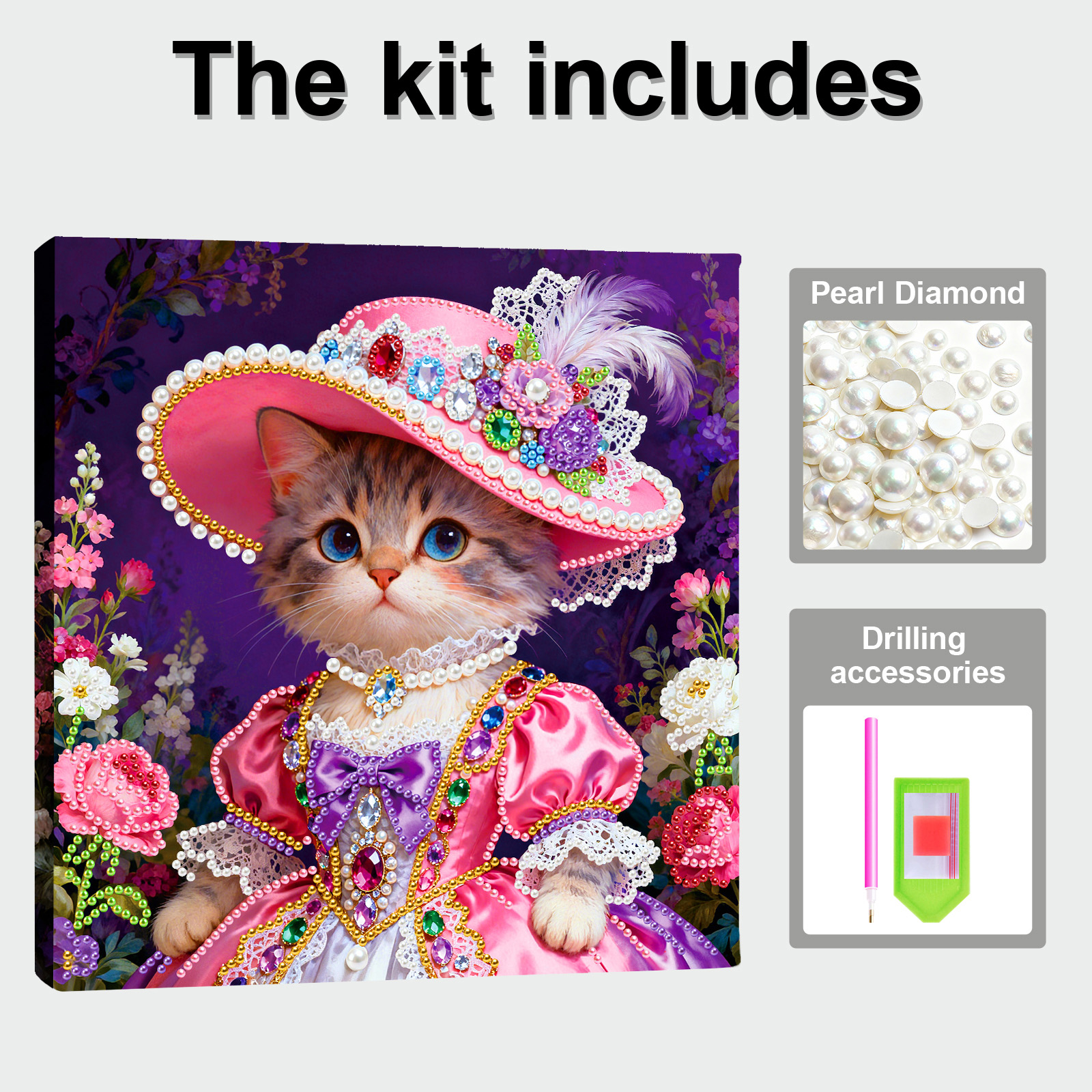 🐱Framed Cat - Pearls Painting Kit