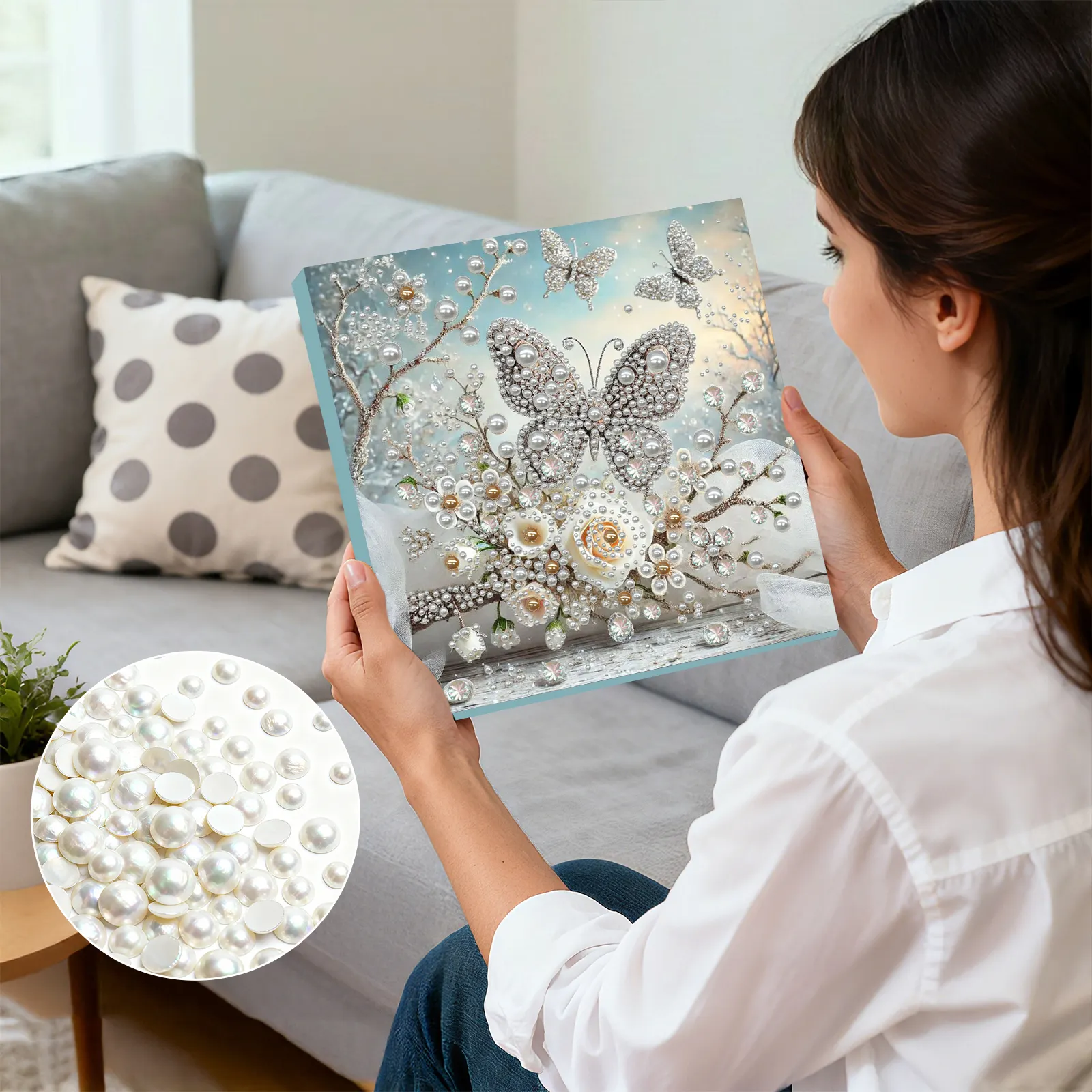 🔥 Final Day Sale:🦋Framed Butterfly - Pearls Painting Kit