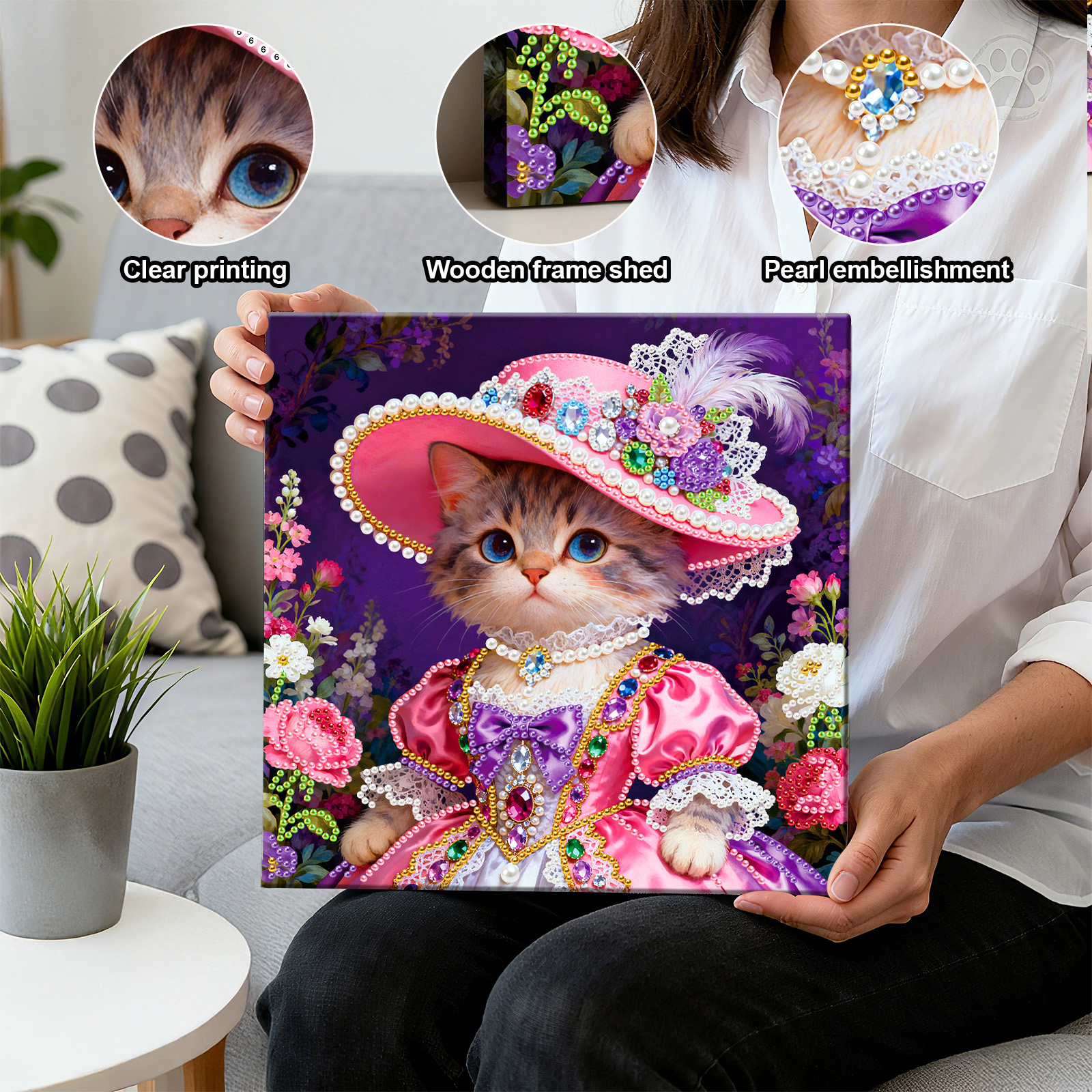 🐱Framed Cat - Pearls Painting Kit
