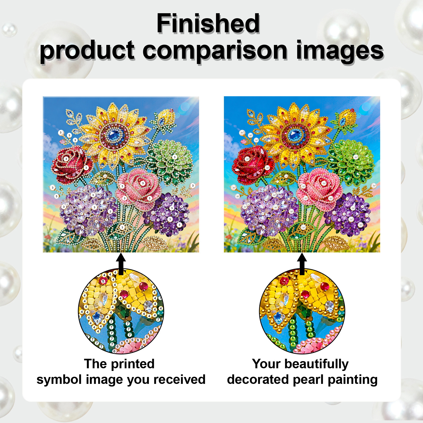 🔥 Final Day Sale:🌻Framed Sunflower - Pearls Painting Kit
