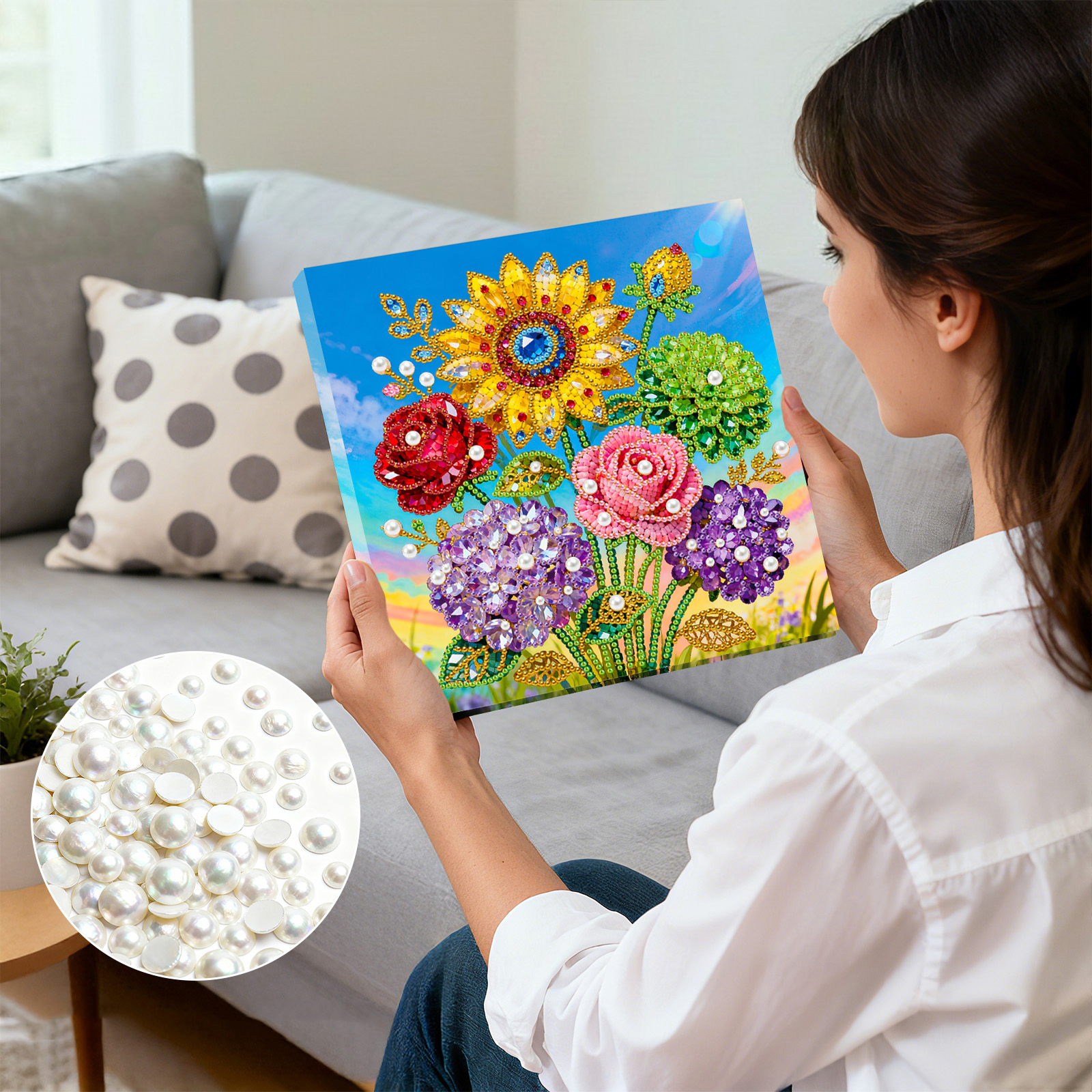 🔥 Final Day Sale:🌻Framed Sunflower - Pearls Painting Kit