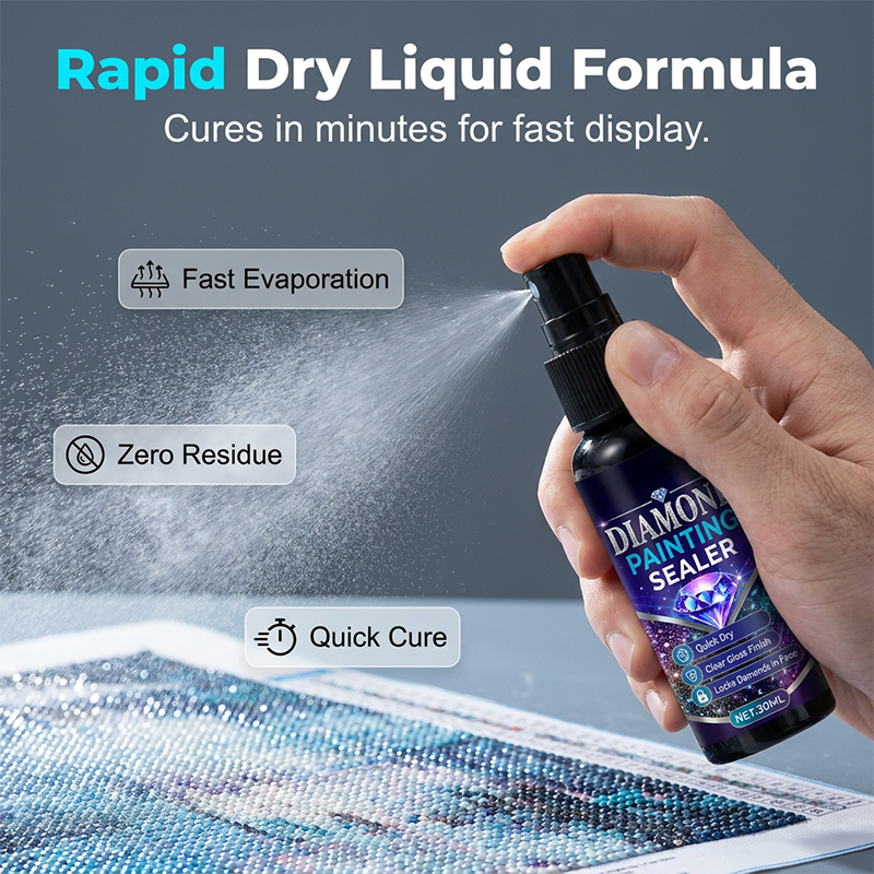 💎🌟Diamond Art Sealer, Fast Drying Glossy Finish Sealant, Long-Lasting Bead Lock Protector for DIY Diamond Painting