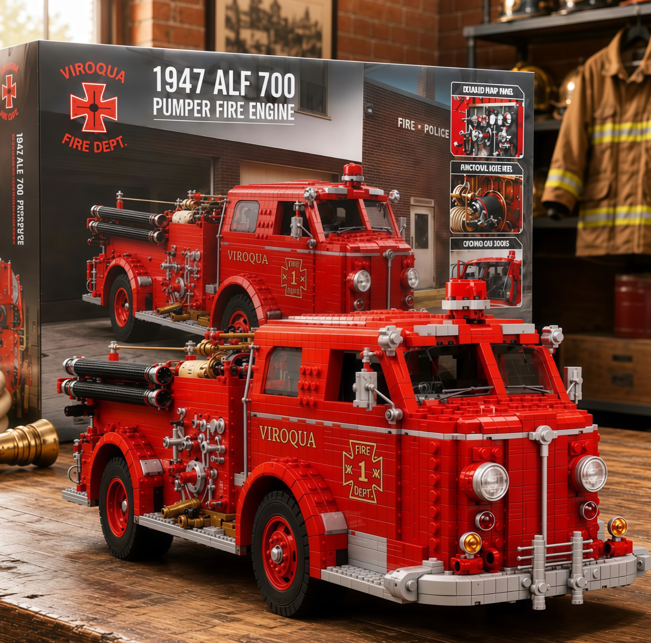 1947 ALF 700 Series Vintage Fire Engine Building Set