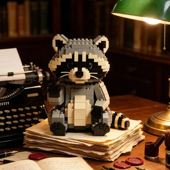 Sarcastic Raccoon Building Block Set