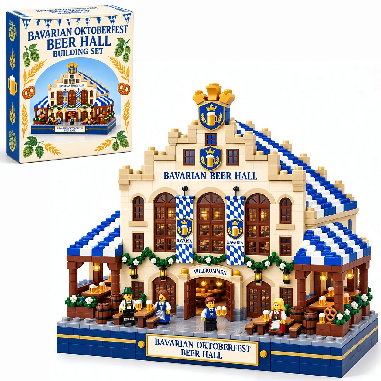 Bavarian Oktoberfest Beer Hall Building Set