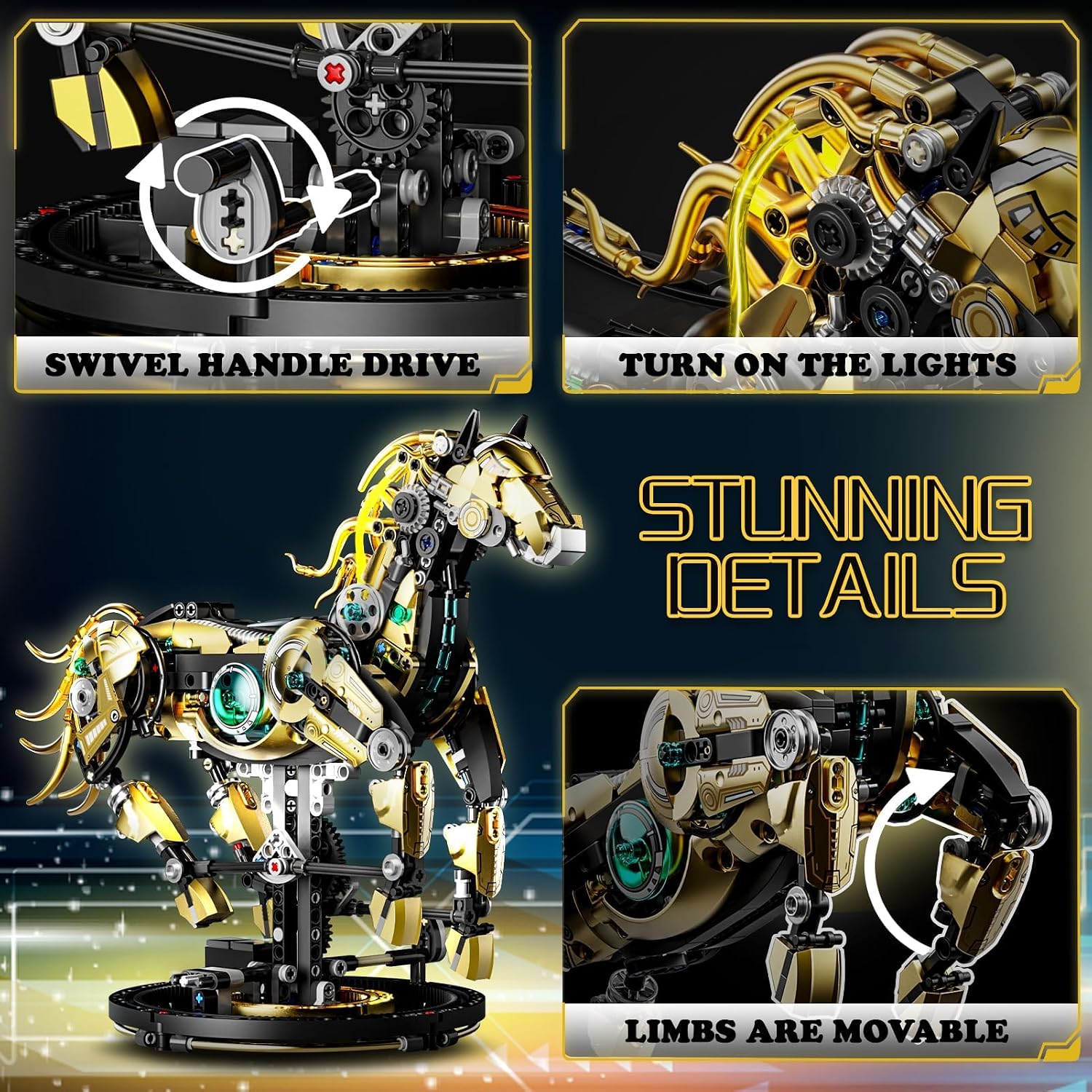 Mechanical Horse Building Sets (1055PCS)