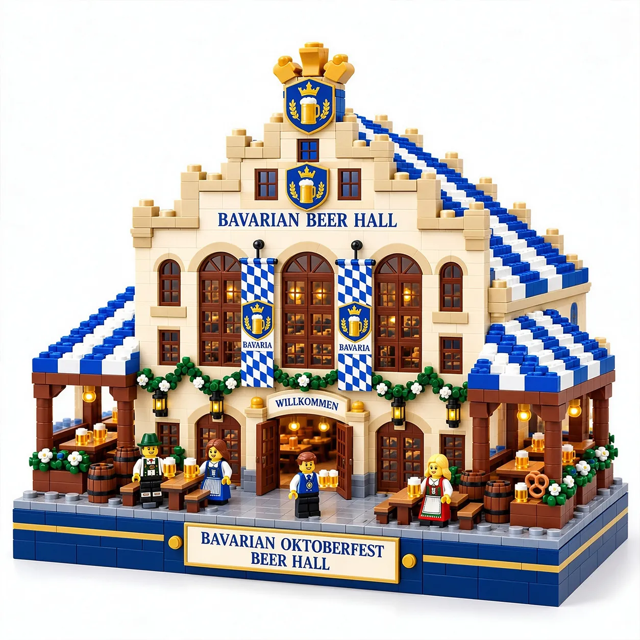Bavarian Oktoberfest Beer Hall Building Set