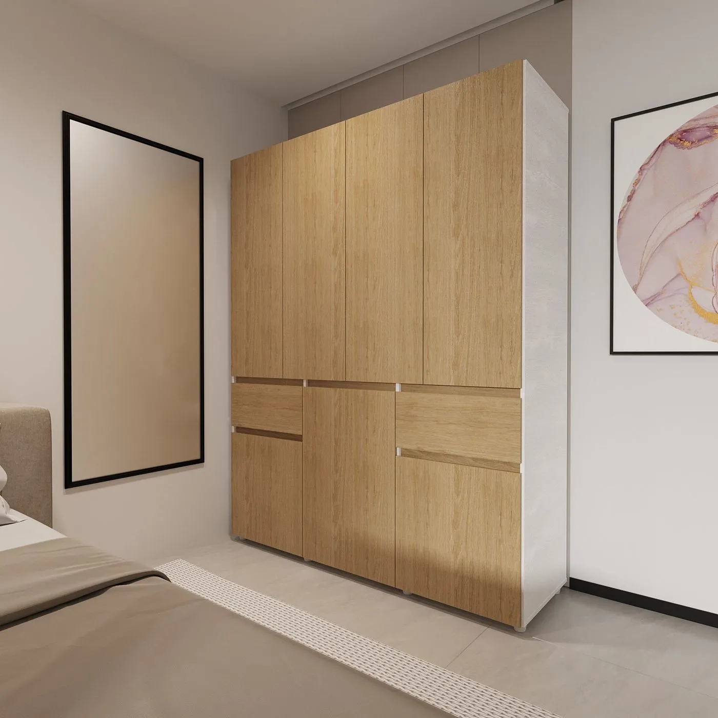 Armario Clóset PRACTIMAC Mell 160 cm Rovere-Blanco