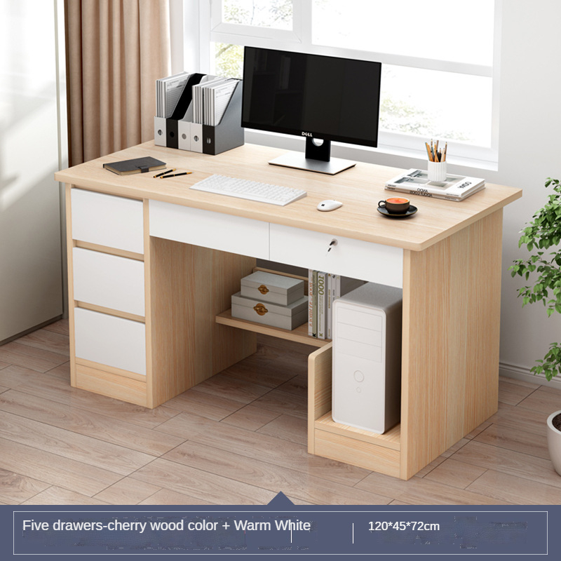 Nuevo escritorio para el hogar — Mesa de estudio y escritura para estudiantes con cajón con cerradura — Escritorio sencillo para ordenador y dormitorio