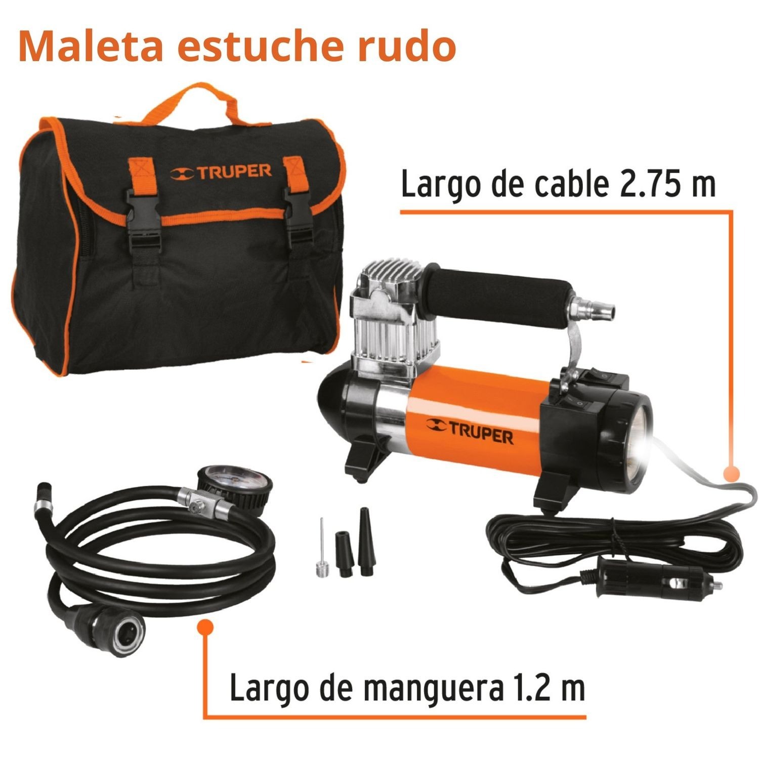 Combo hidrolavadora alta Presión 1800PSI + compresor de aire linterna