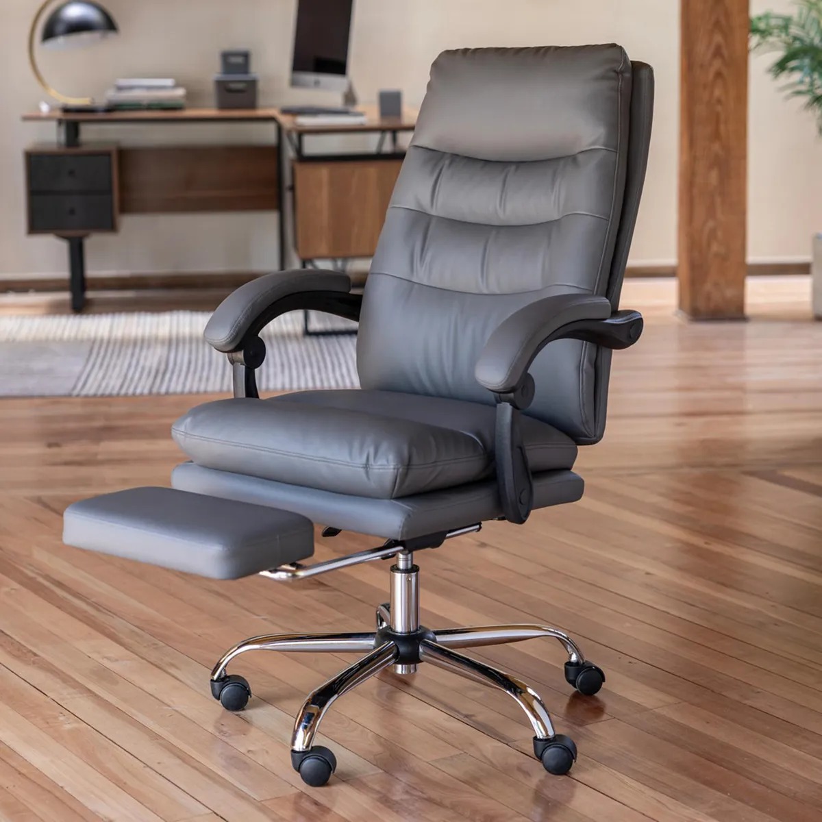 Silla Escritorio Reposapiés Ejecutiva Rocky Gris