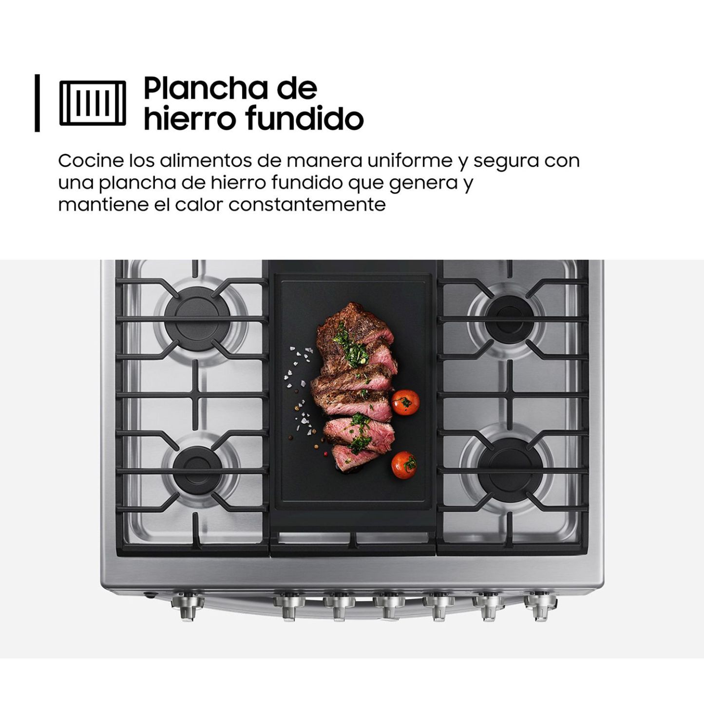 Cocina a Gas , 5 hornillas Mirror Look