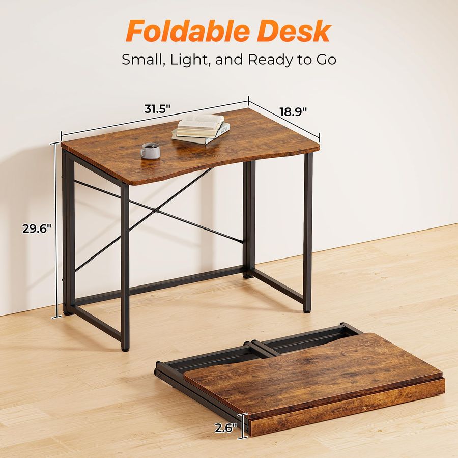 Mesa plegable para computadora — 18.9" Prof. x 31.5" An. x 29.7" Al. (31.5 pulgadas)