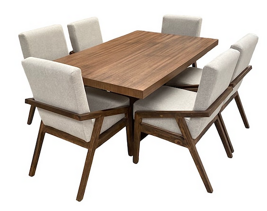 Set De Comedor 6 Sillas Salvanto Kinea Chapa De Parota