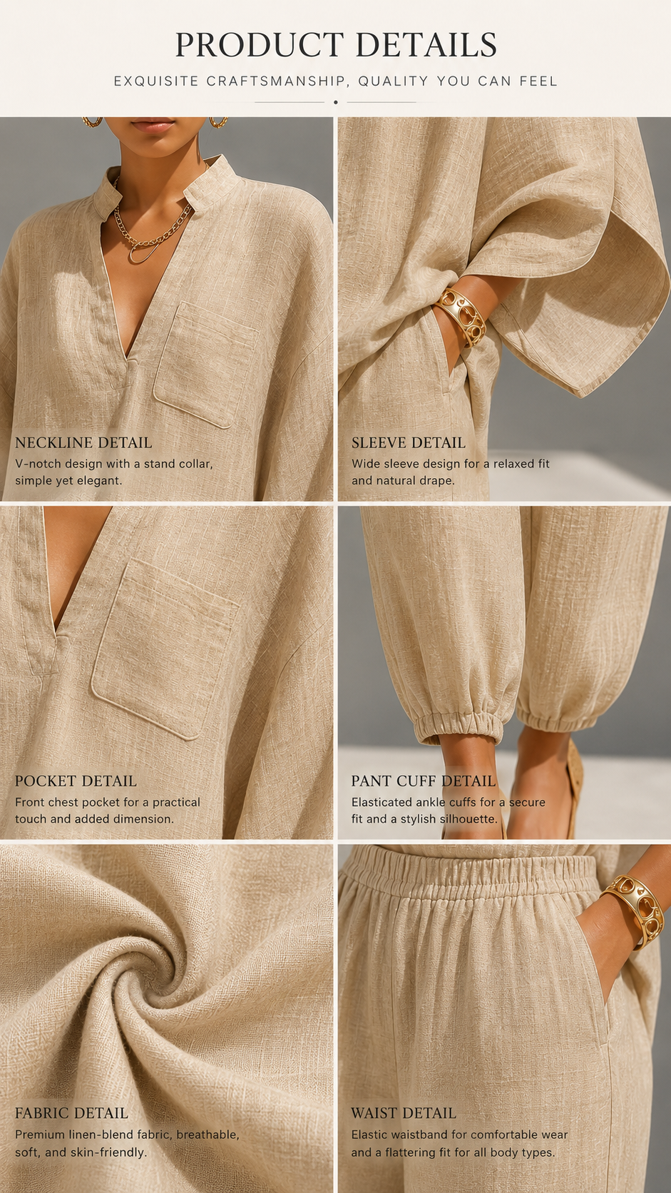 🌿 Linen Ease™ Relaxed Batwing Two-Piece Set
