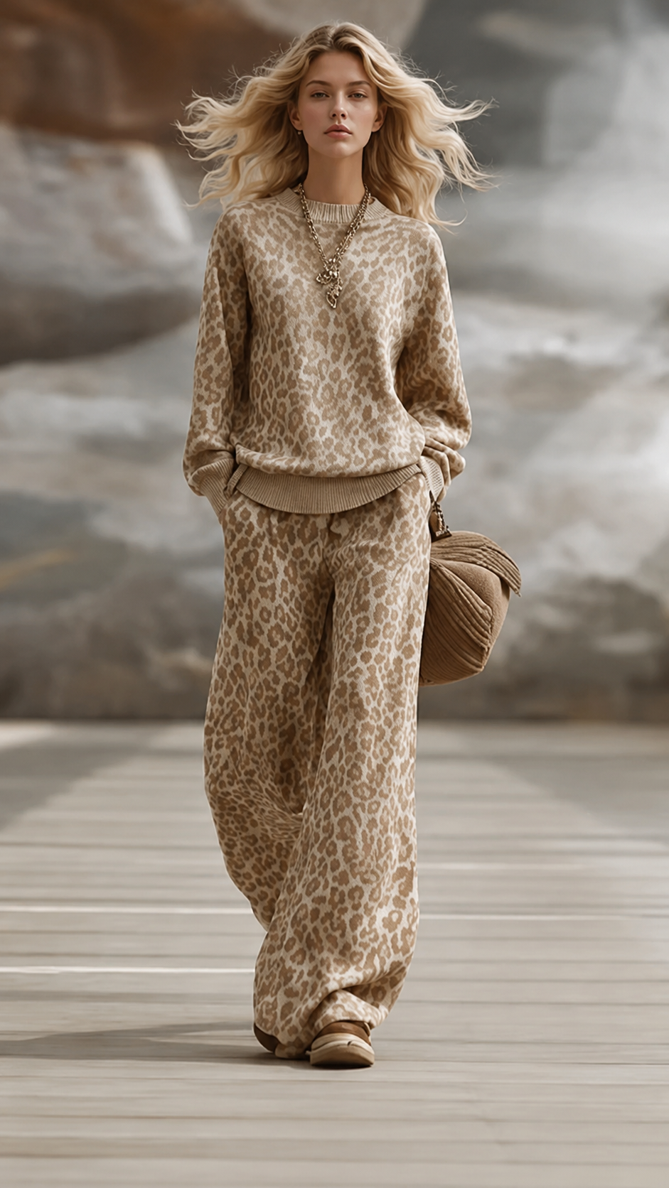 🐆 Leopard Luxe™ Oversized Hoodie & Straight-Leg Sweatpants Set