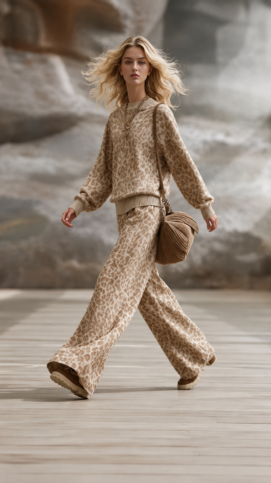 🐆 Leopard Luxe™ Oversized Hoodie & Straight-Leg Sweatpants Set